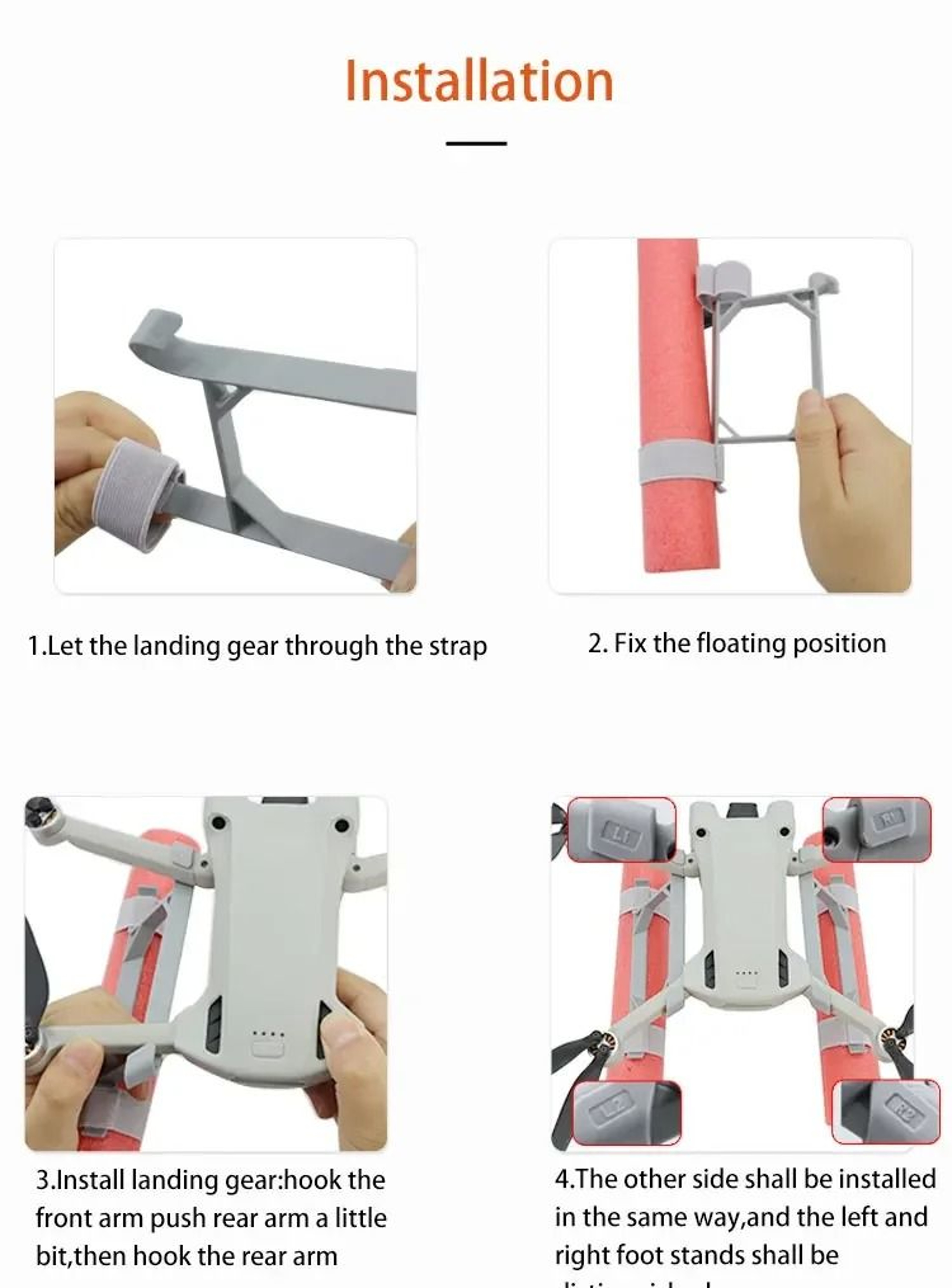 Landing Skid Float Kit For DJI Mini 3 Pro And Mini 4 Pro Water Takeoff Gear 5