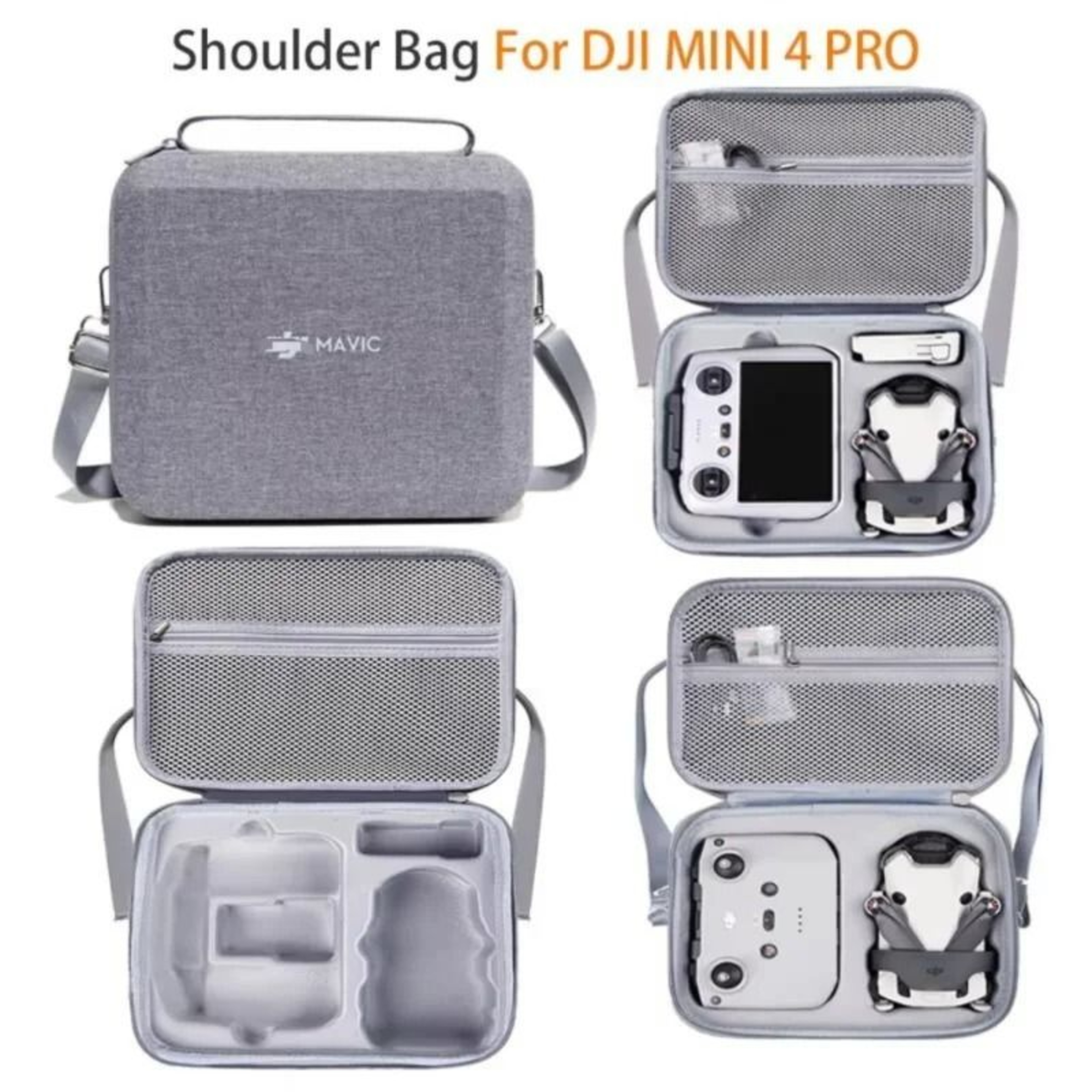 Portable Shoulder Storage Bag Carrying Case For DJI Mini 4 Pro Drone And RC Controllers 0