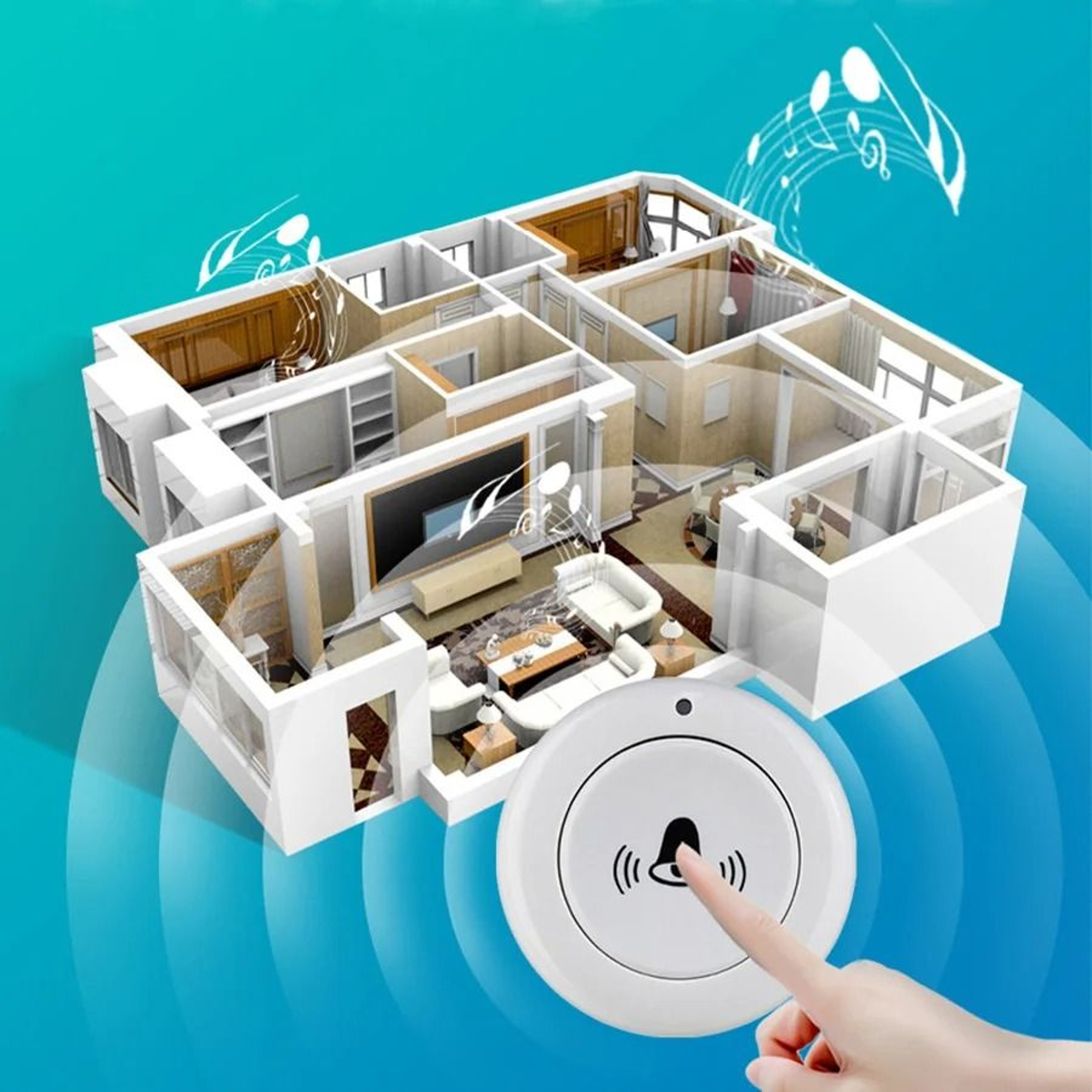 USB Wireless Doorbell With Remote Control And 30 Melody Options 5