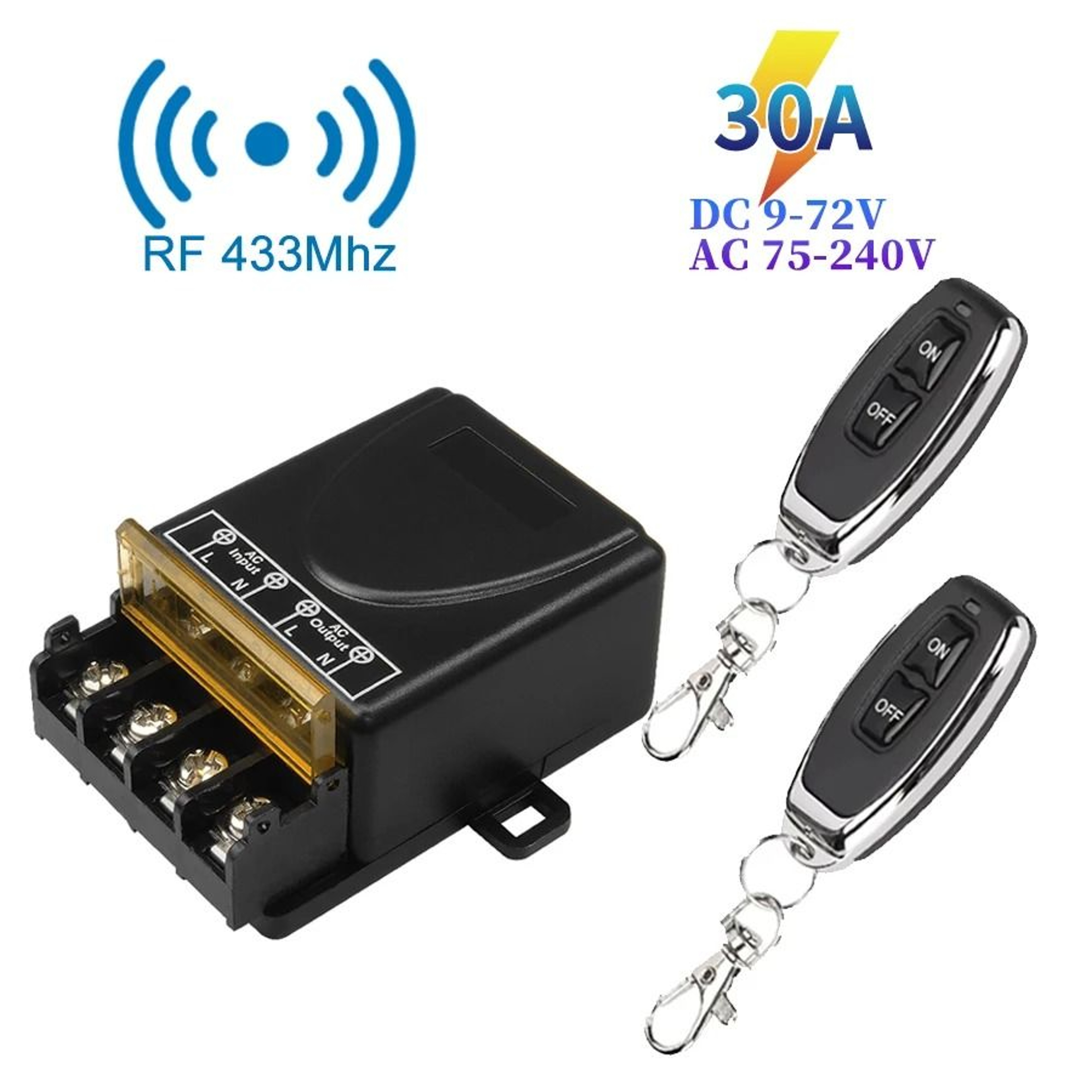 RF 433MHz Wireless Remote Control Relay Switch For Pumps And Appliances 0