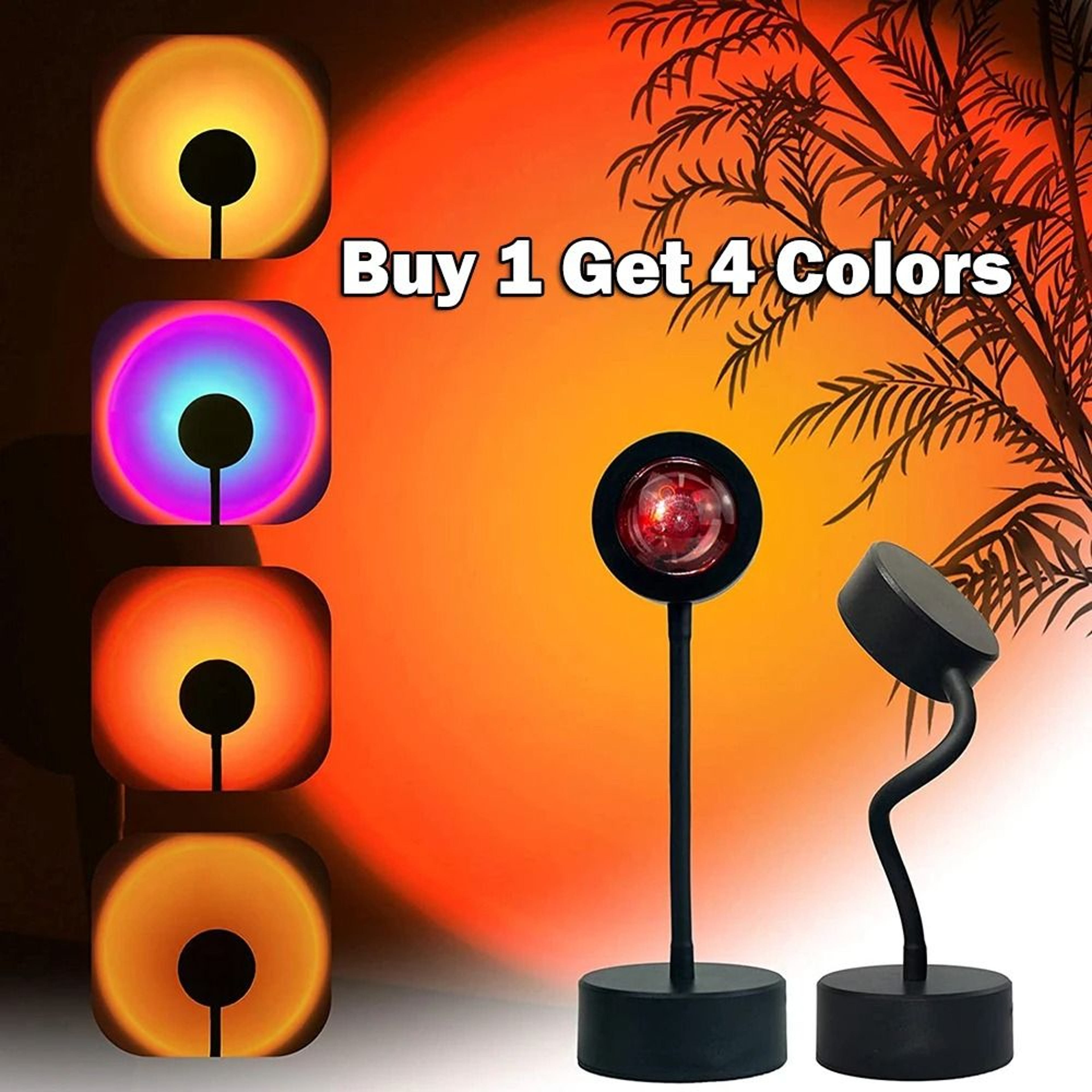 USB Sunset Projector Lamp With Adjustable Head For Mood Lighting 0