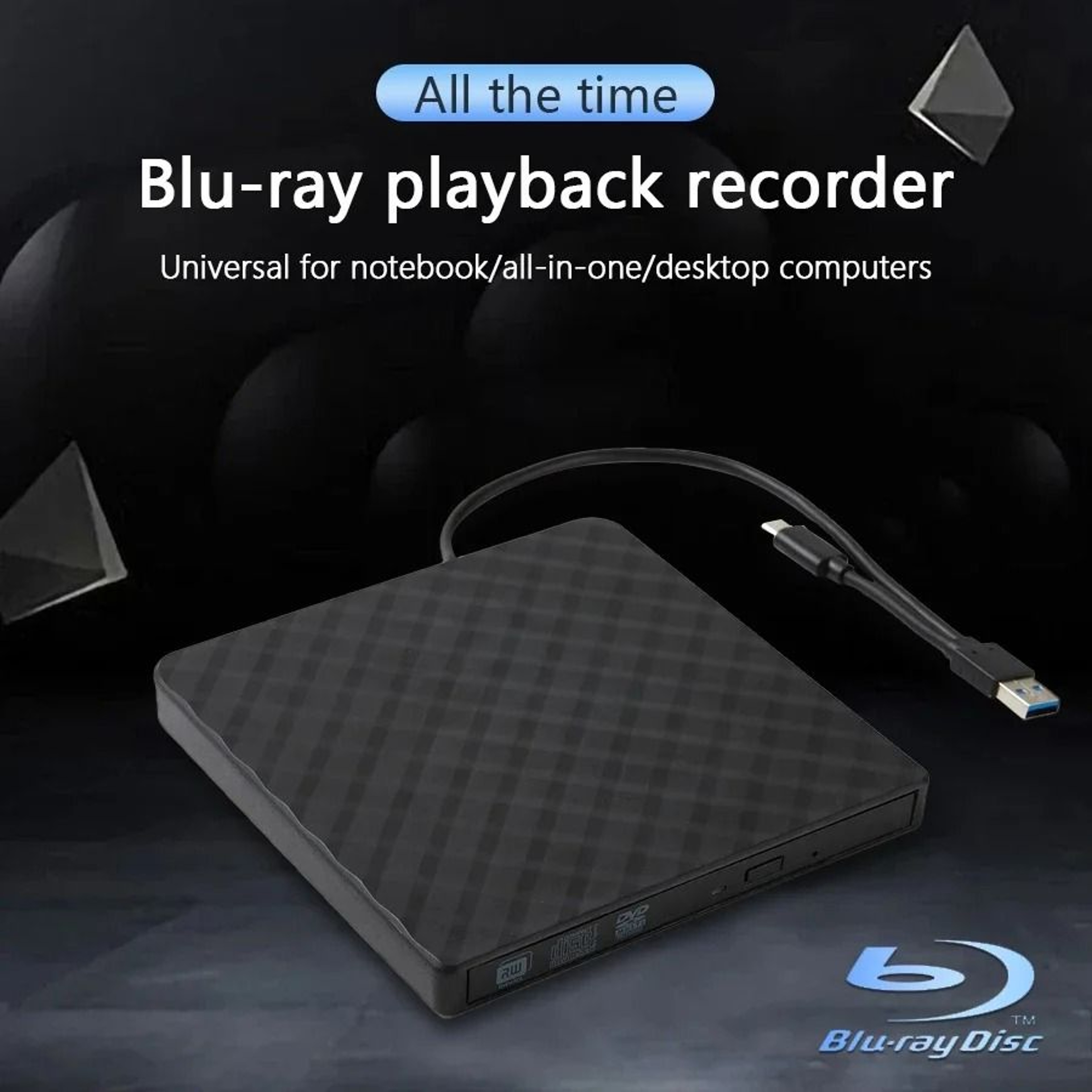 USB Type C External DVD CD Writer Drive USB 3 Portable Optical Drive 2