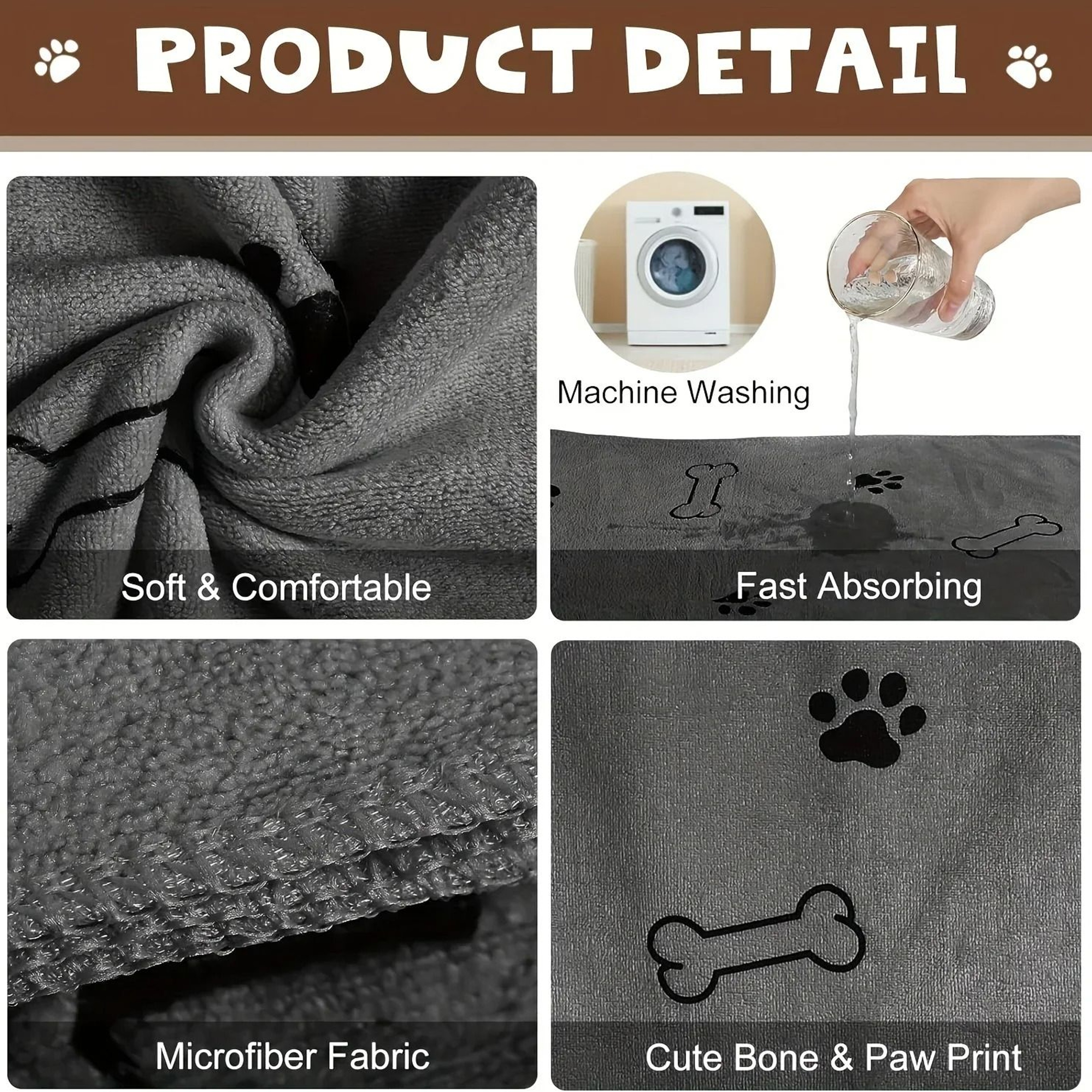 QuickDry Microfiber Pet Bath Towel For Dogs And Cats 2