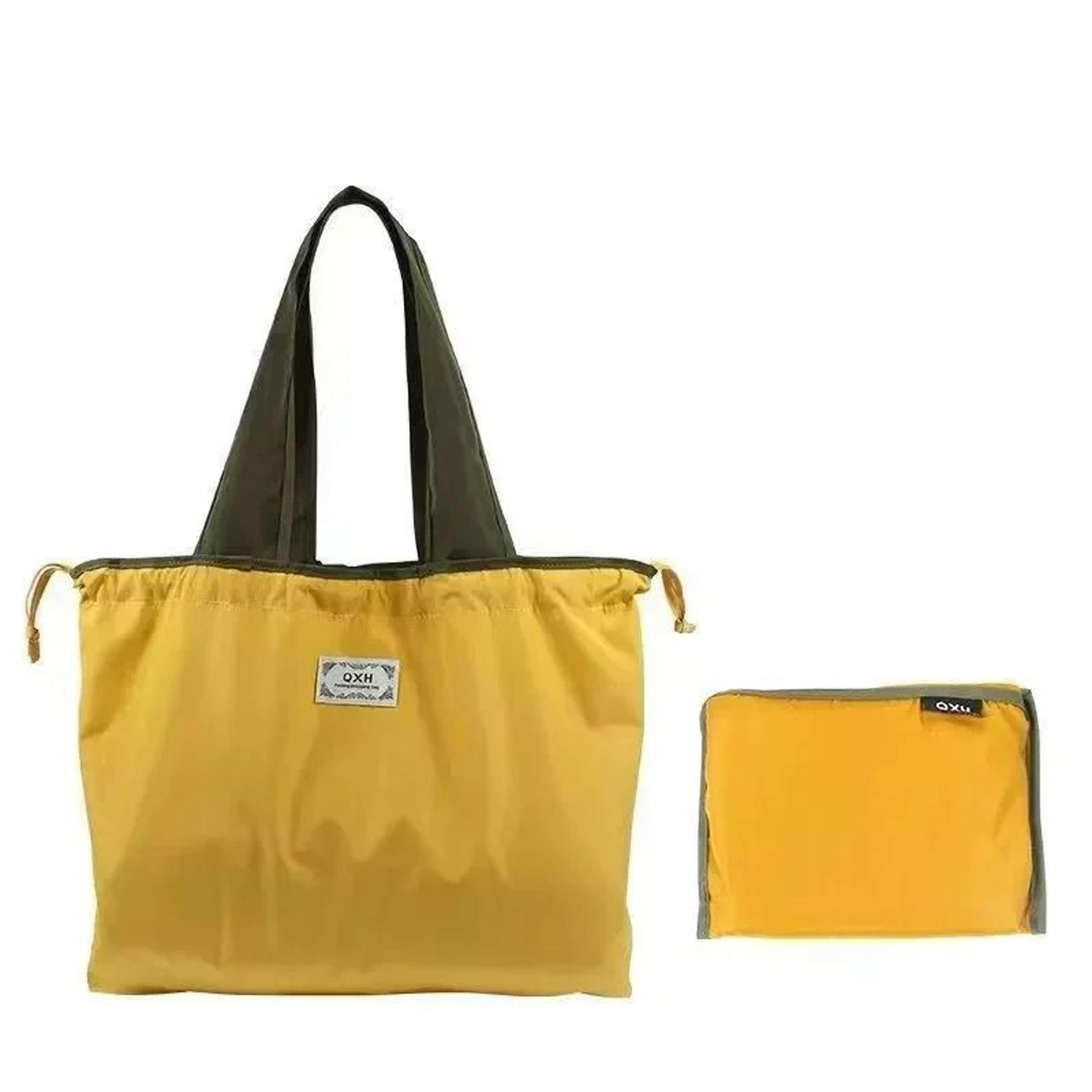 Foldable Eco Friendly Reusable Grocery Shoulder Bag With Drawstring Closure 11