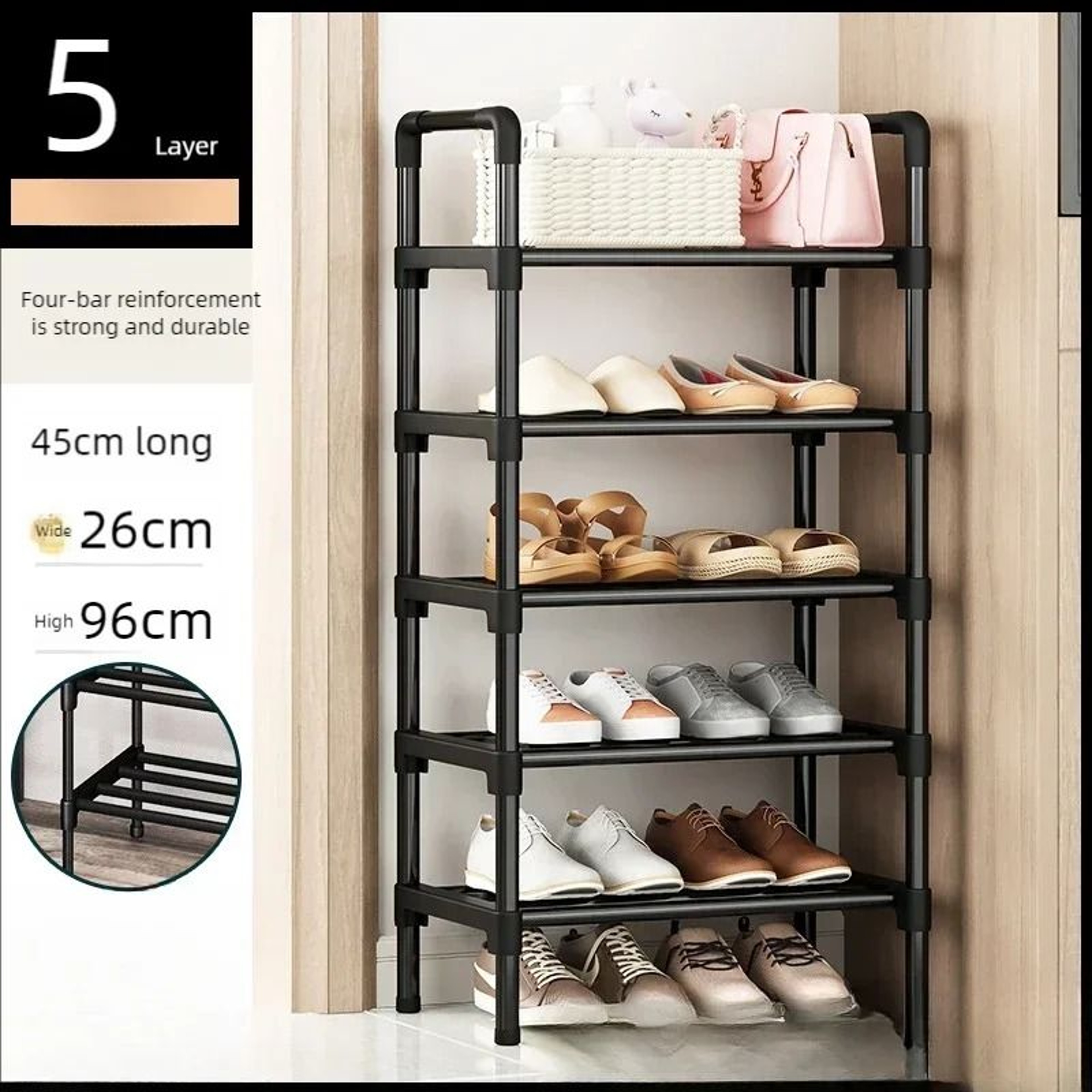 Multilayer Metal Shoe Rack Organizer For Entryway Bedroom Closet Storage 9