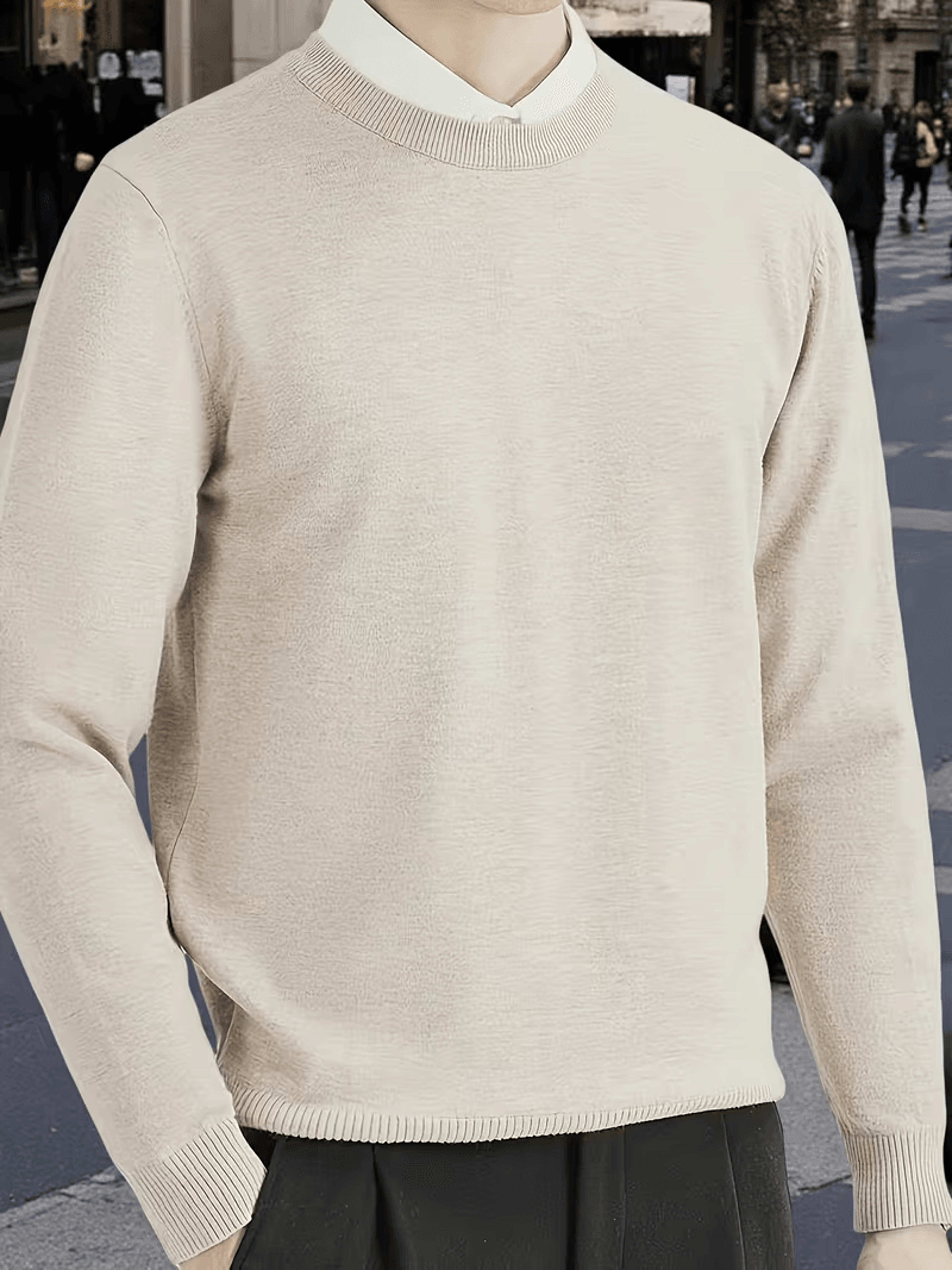 Mens Mink Cashmere Sweater for Winter