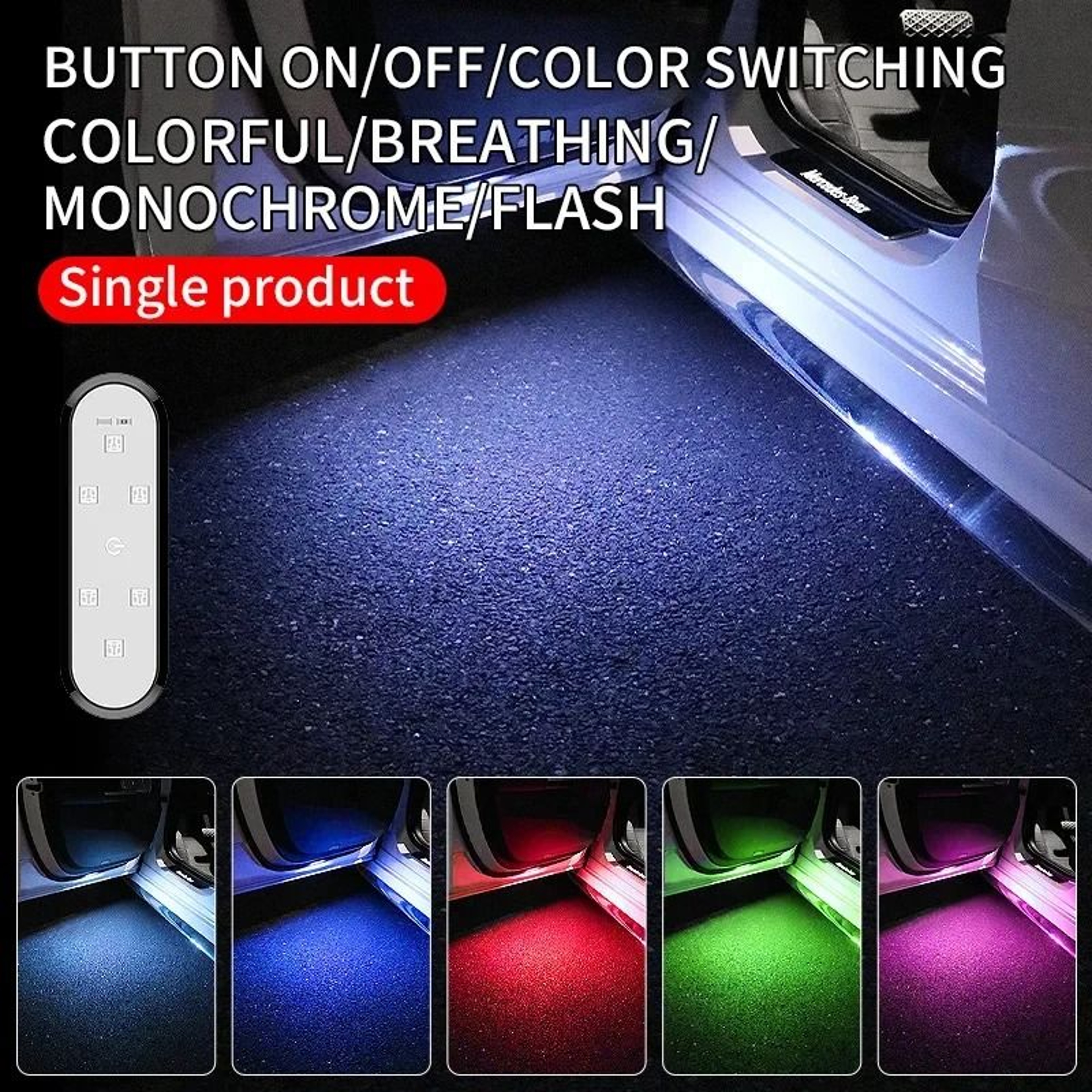 Magnetic LED Car Door Warning Light USB Rechargeable Auto On Off Safety Lamp 6