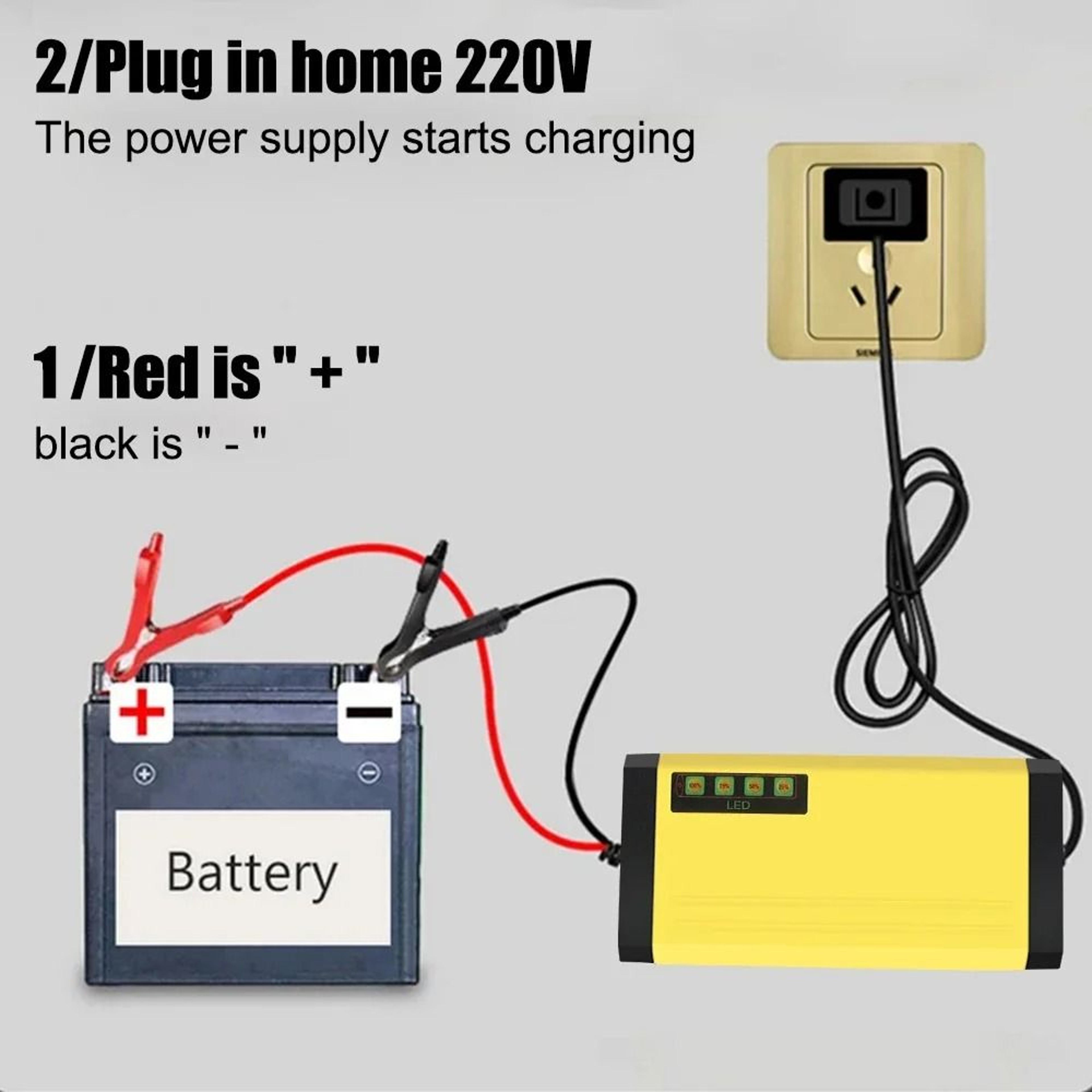 12V Smart Car Battery Charger With LCD Display For Car And Motorcycle Batteries 2