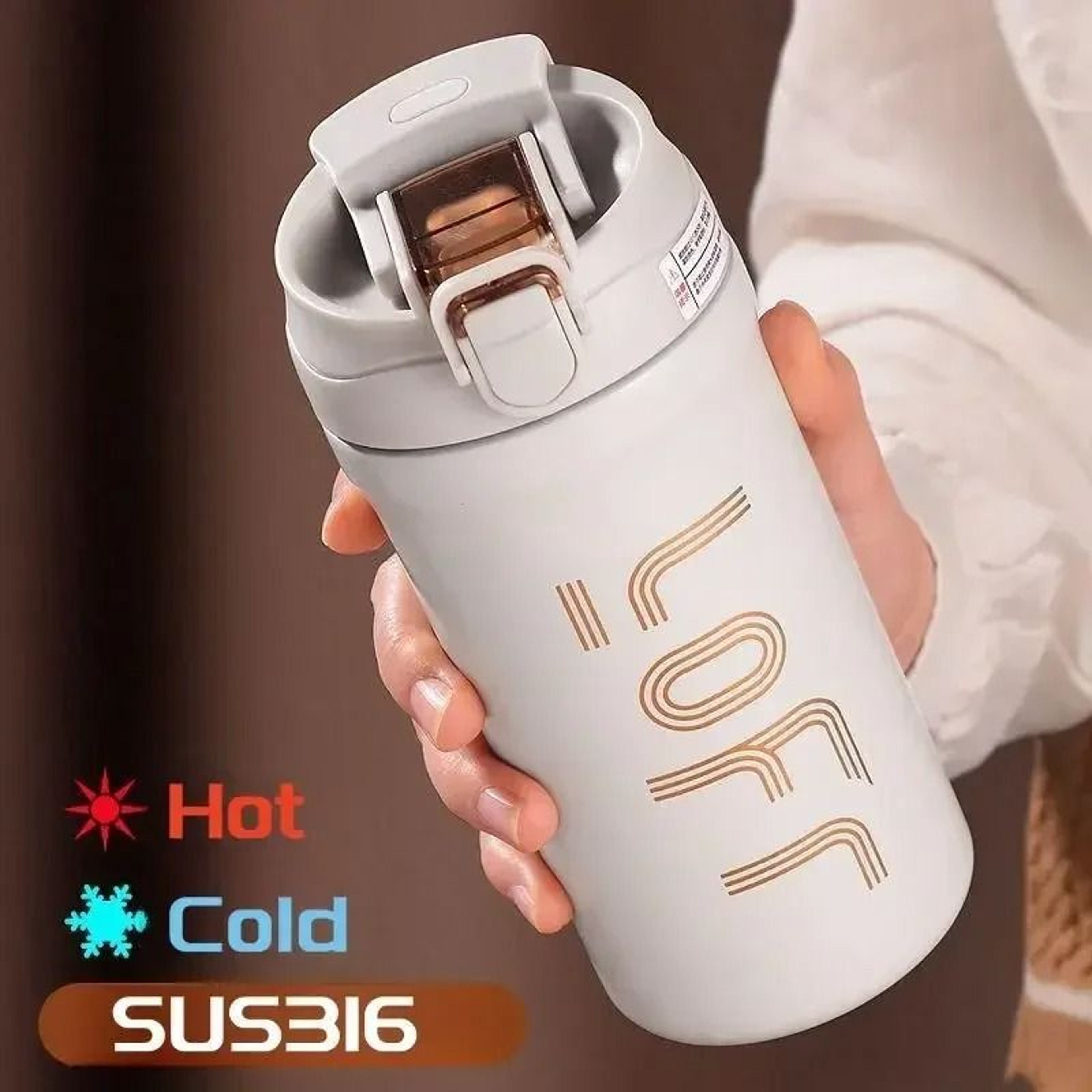 600ml Thermal Coffee Mug With Straw Double Wall Insulated Portable Travel Cup 7