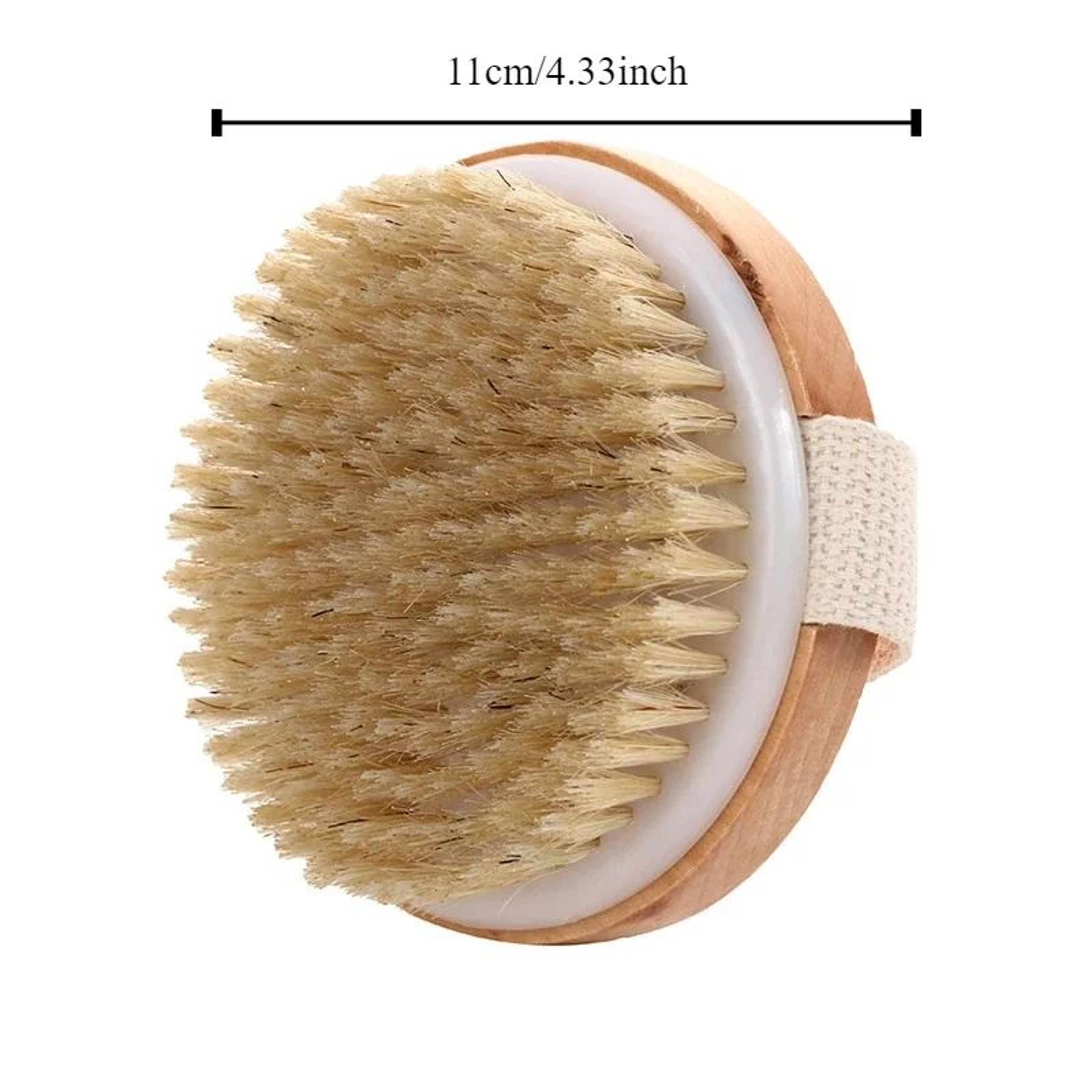 Natural Bristle Body Exfoliating Brush Wet And Dry Skin Scrub Bath Tool 8