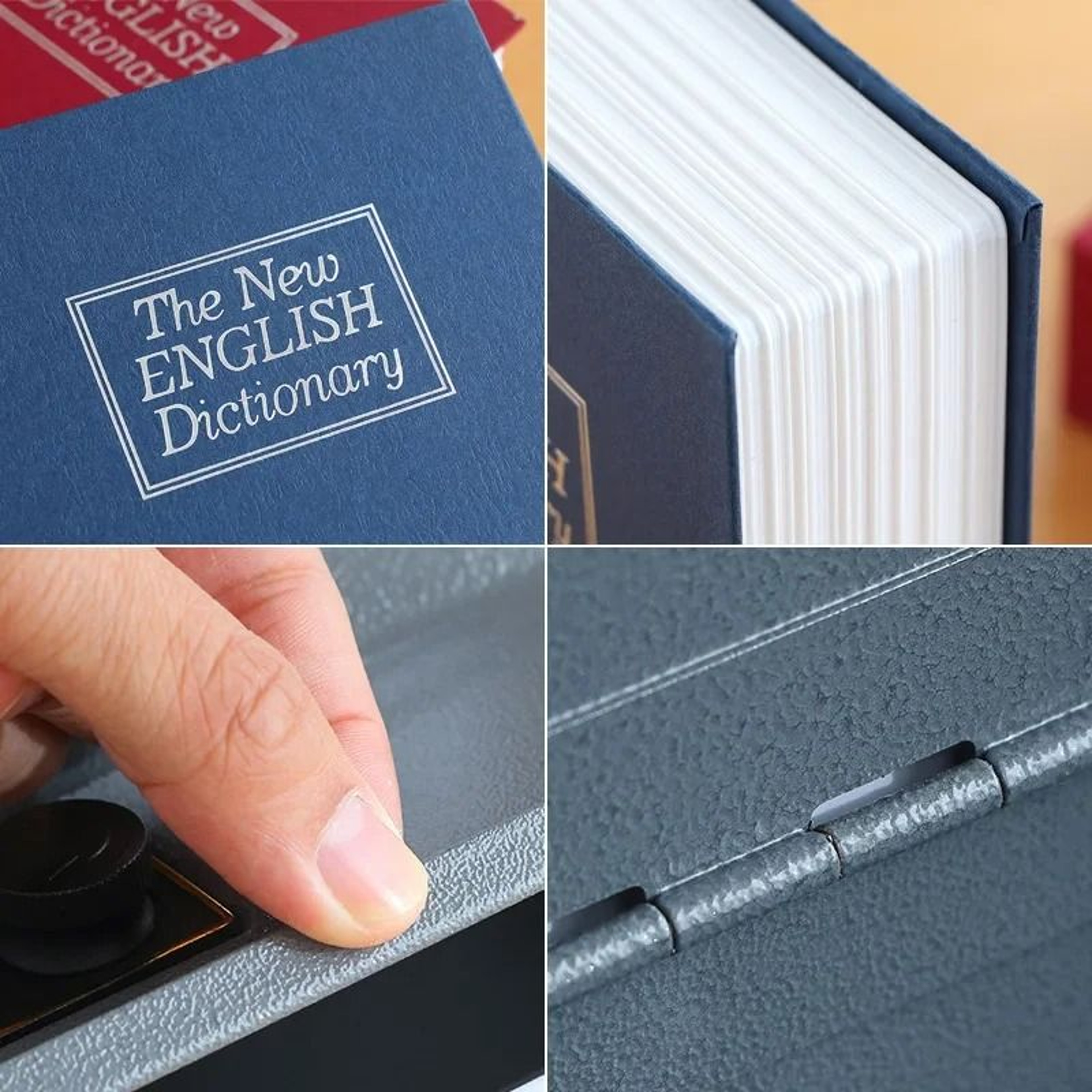 Hidden Book Safe With Combination Lock Steel Cash Box Disguised Dictionary Security Storage 5