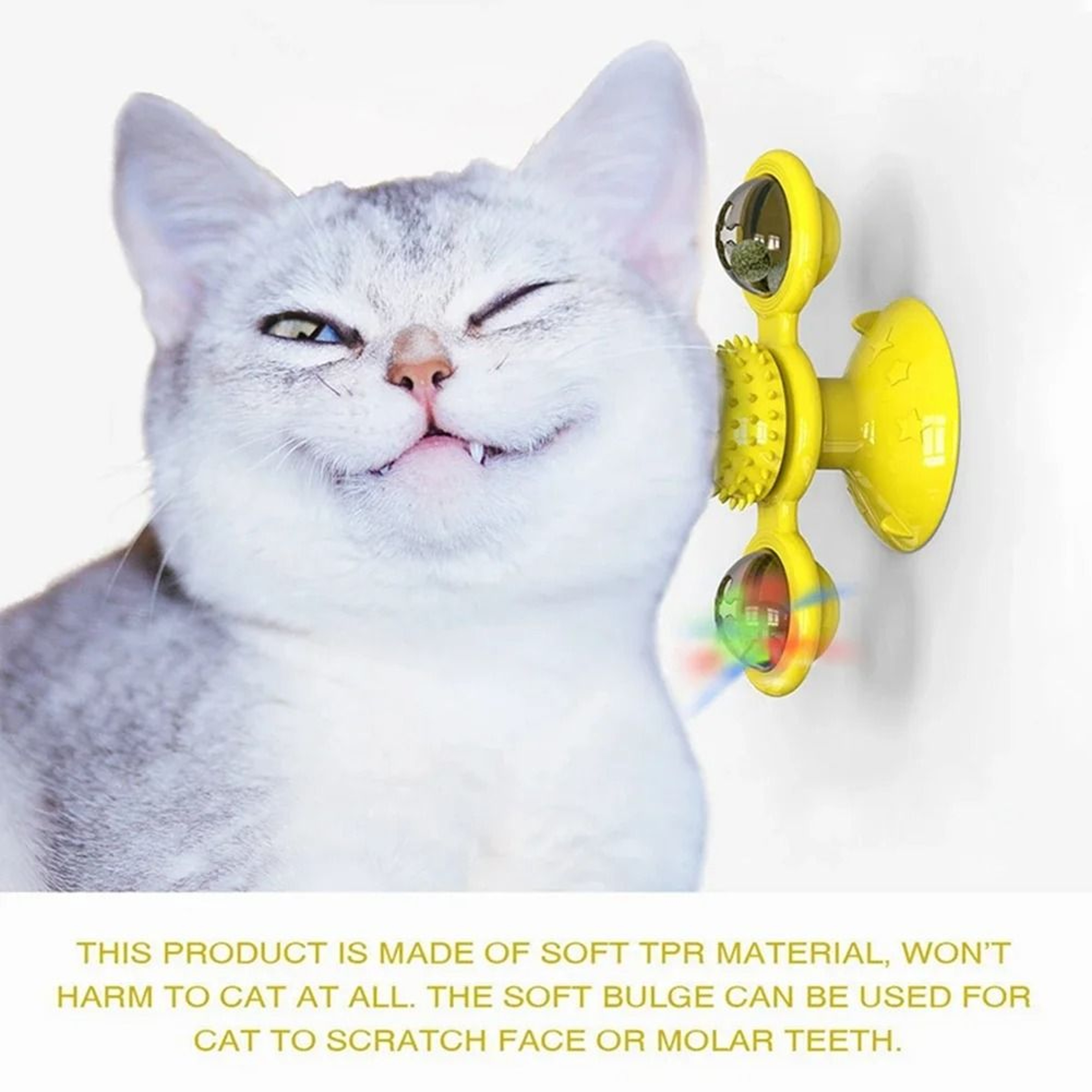 Wall Mounted Spinning Cat Toy With Massage Rollers For Indoor Cats 3