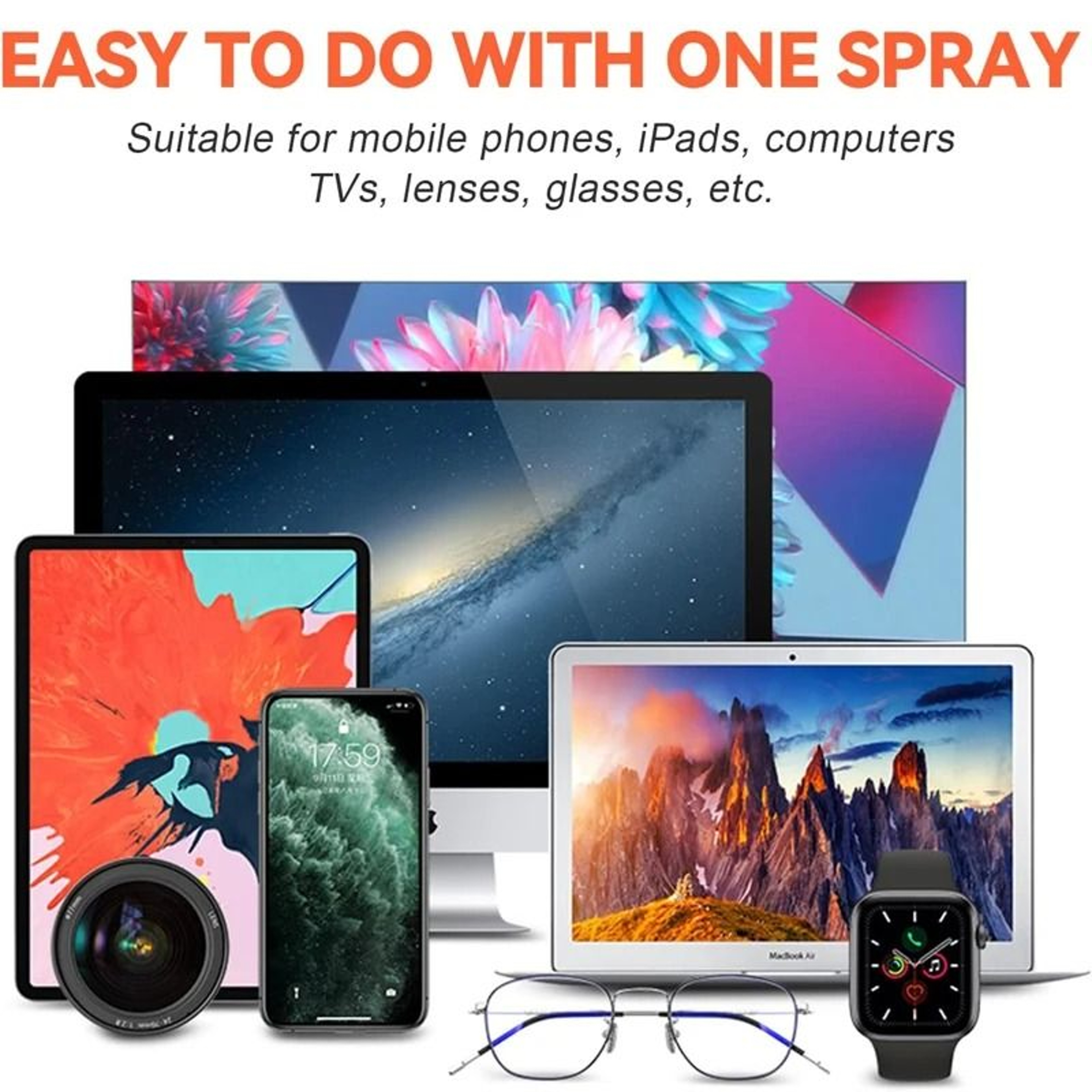 2 In 1 Microfiber Screen Cleaner Spray Bottle With Cloth 2