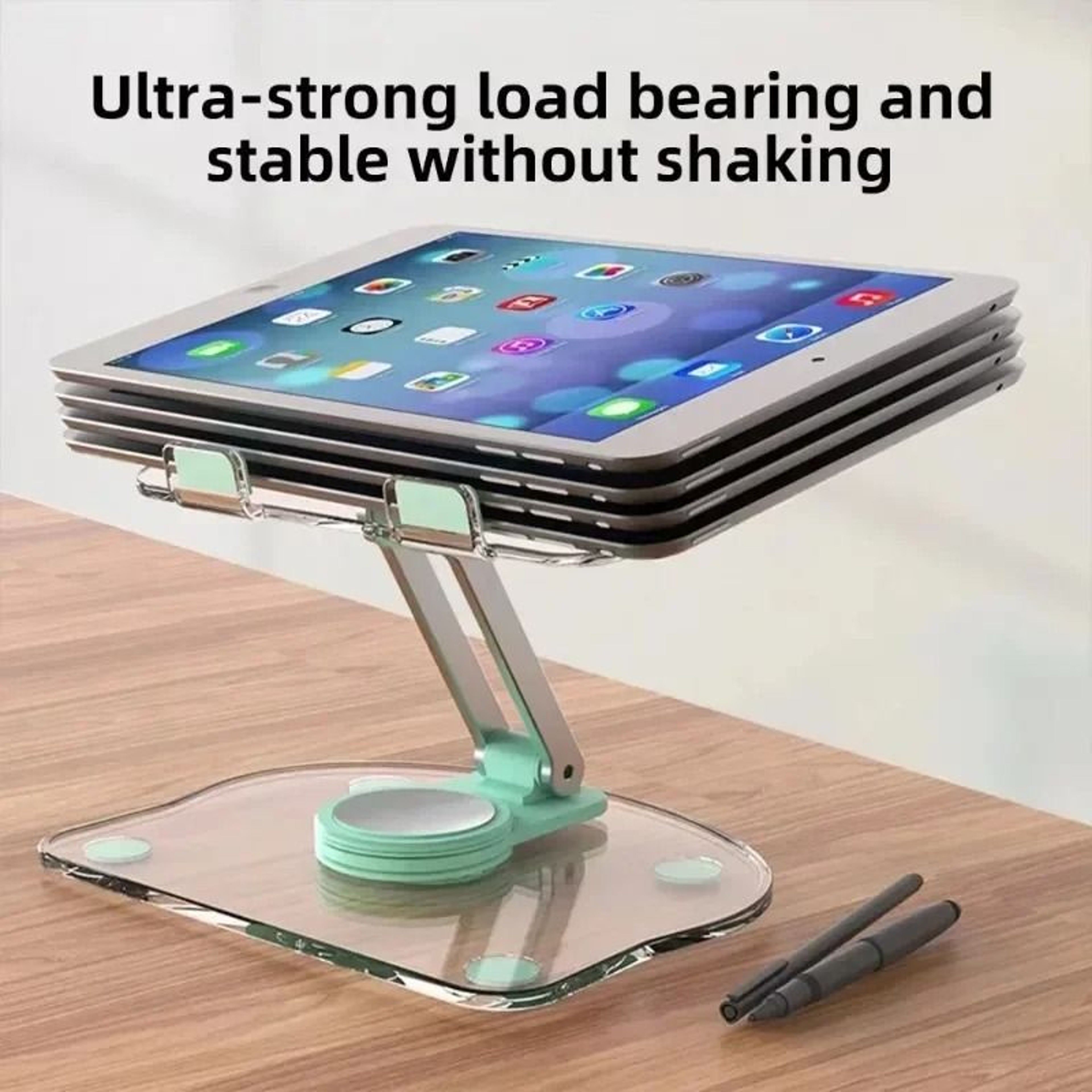 Transparent Rotating Acrylic Tablet Stand And Foldable Adjustable MultiAngle Desktop Holder 2