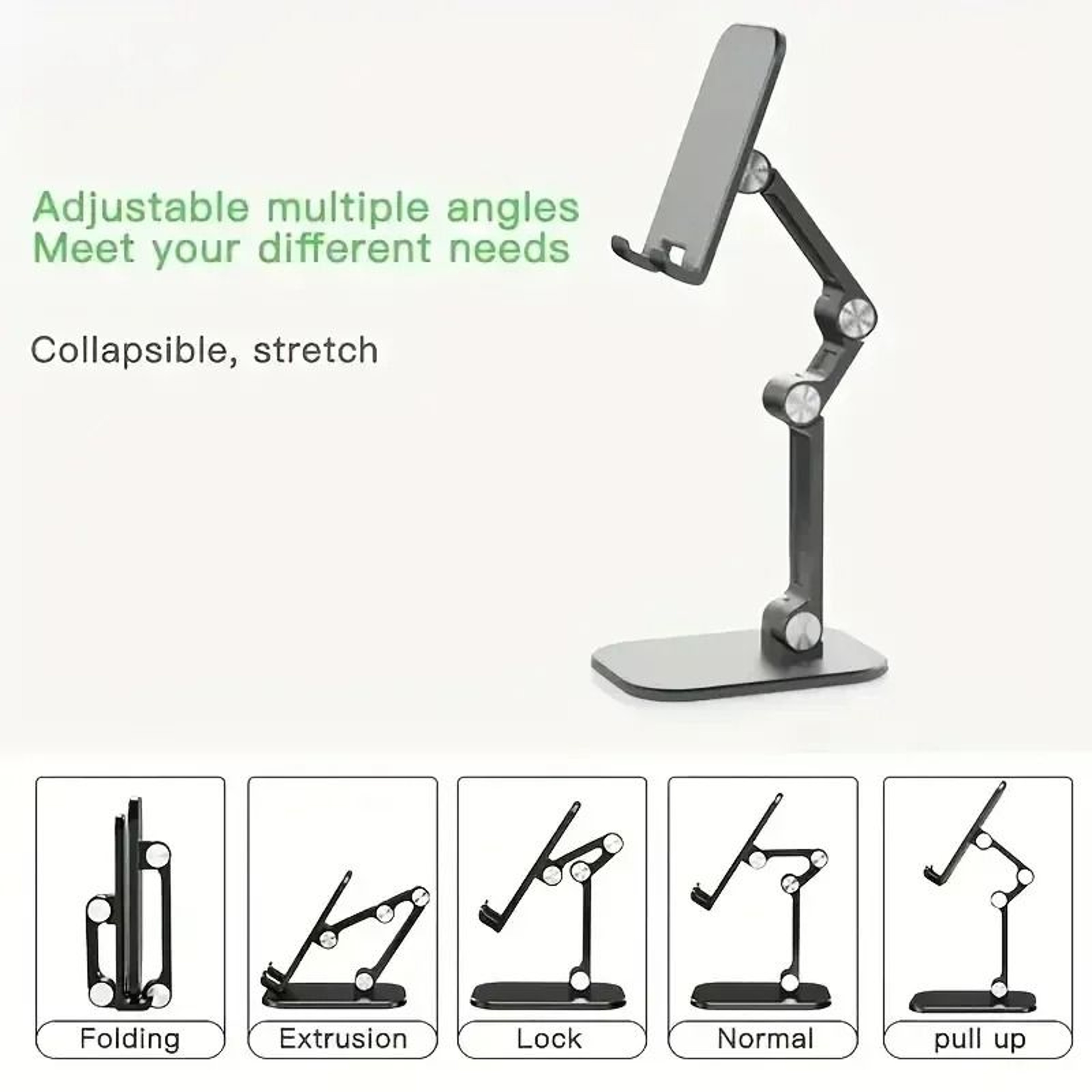 Foldable Desktop Phone Stand With Adjustable Height And MultiAngle Universal Support 5