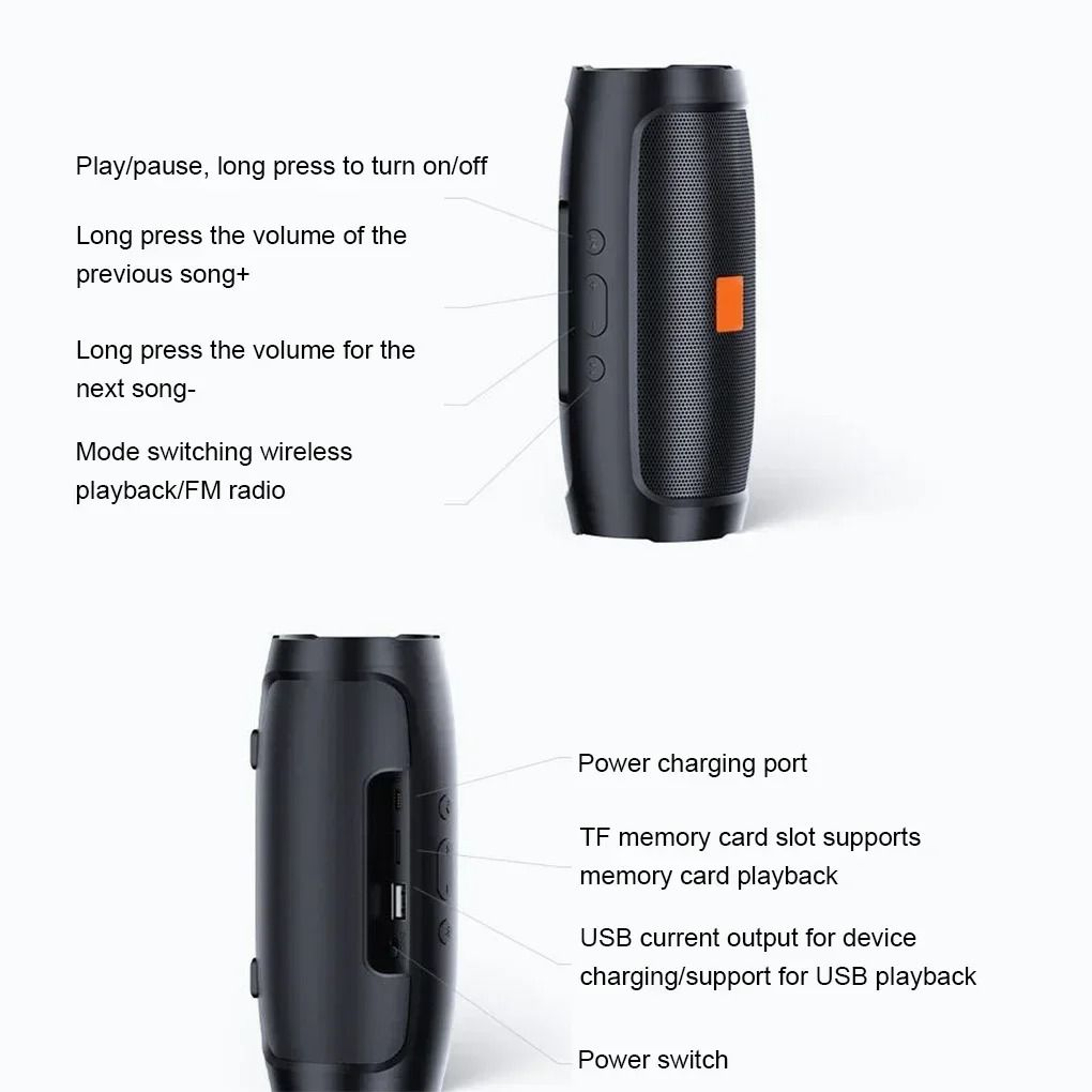 J007 Portable Outdoor Bluetooth Subwoofer With Stereo Surround Sound And Waterproof Protection 2