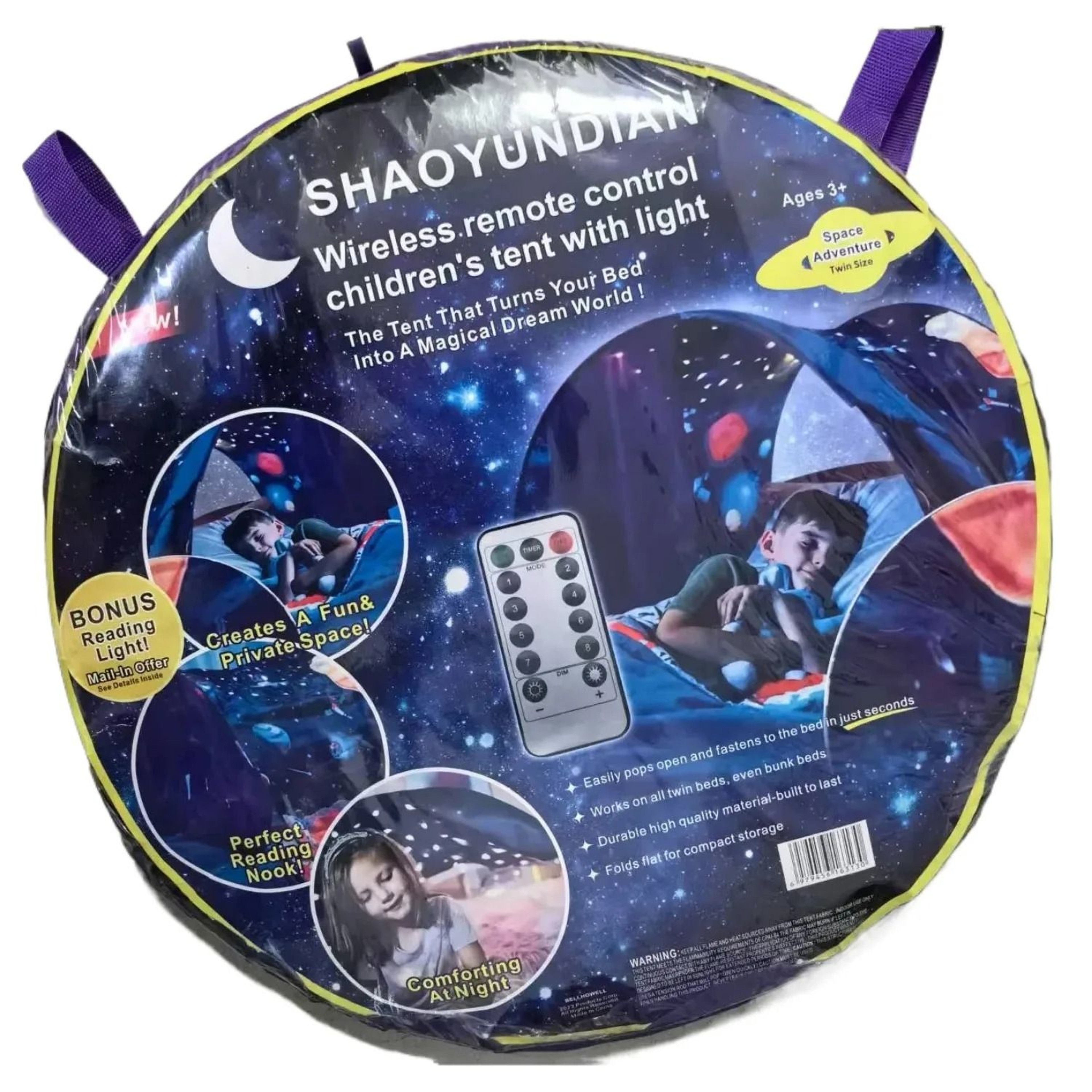 Funny Dream Tent For Kids Bed With Integrated Reading Light And Storage Pocket 2