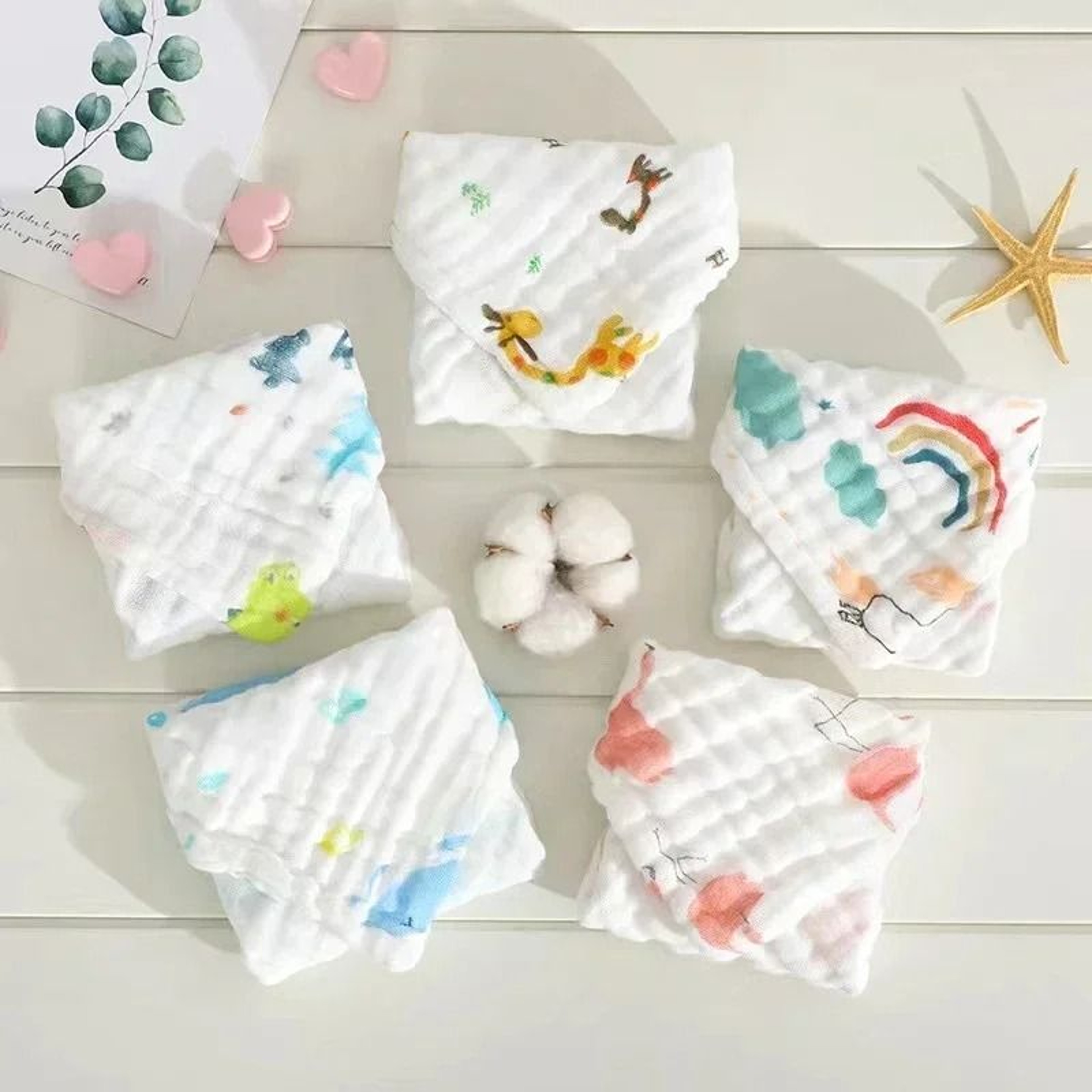 Baby Face Towel 6 Layers Cotton Soft Handkerchief For Bathing Feeding And Muslin Wipe 5