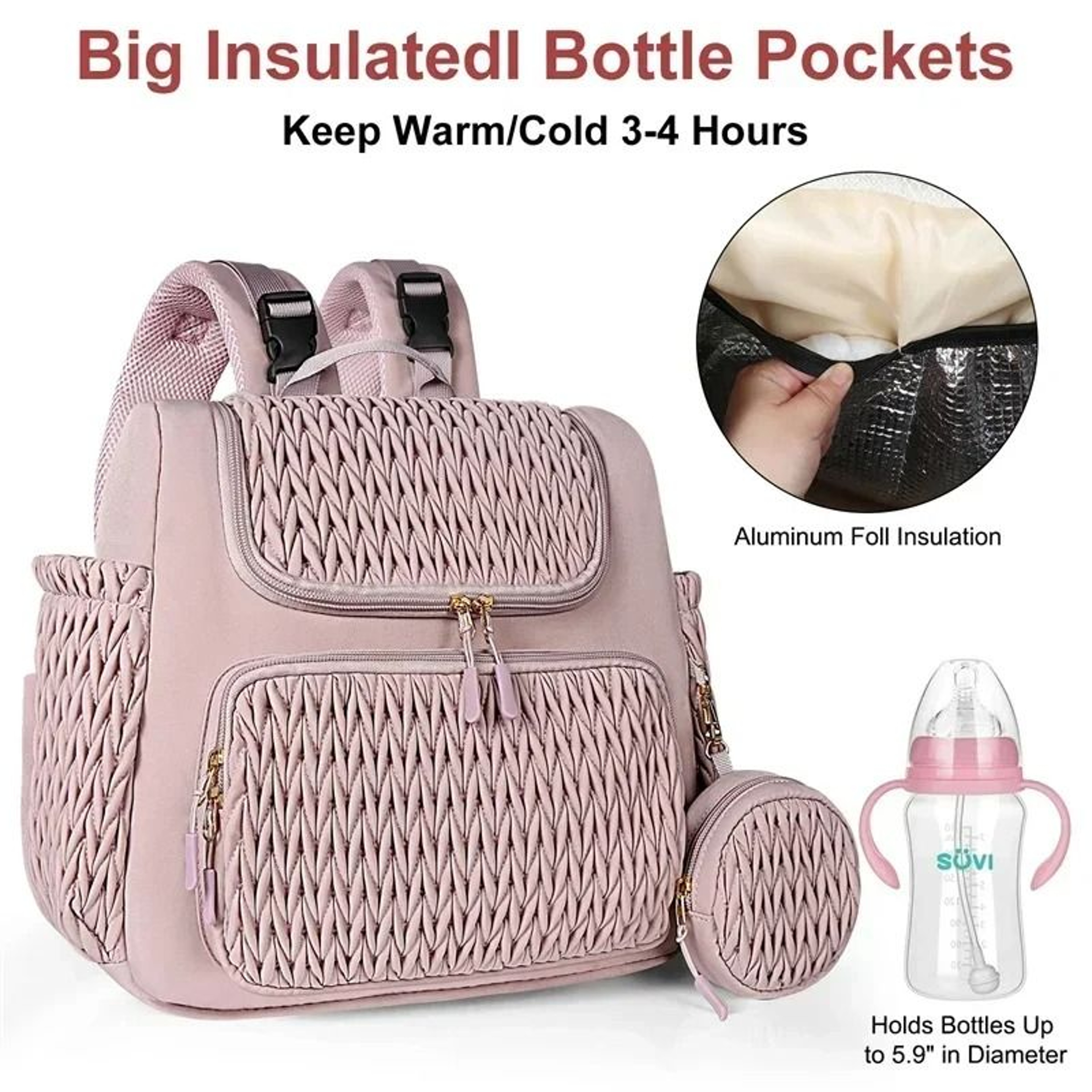 Large Capacity Organizer Mommy Bag For Baby Diapers Outdoor Stroller Hanging Bags 0