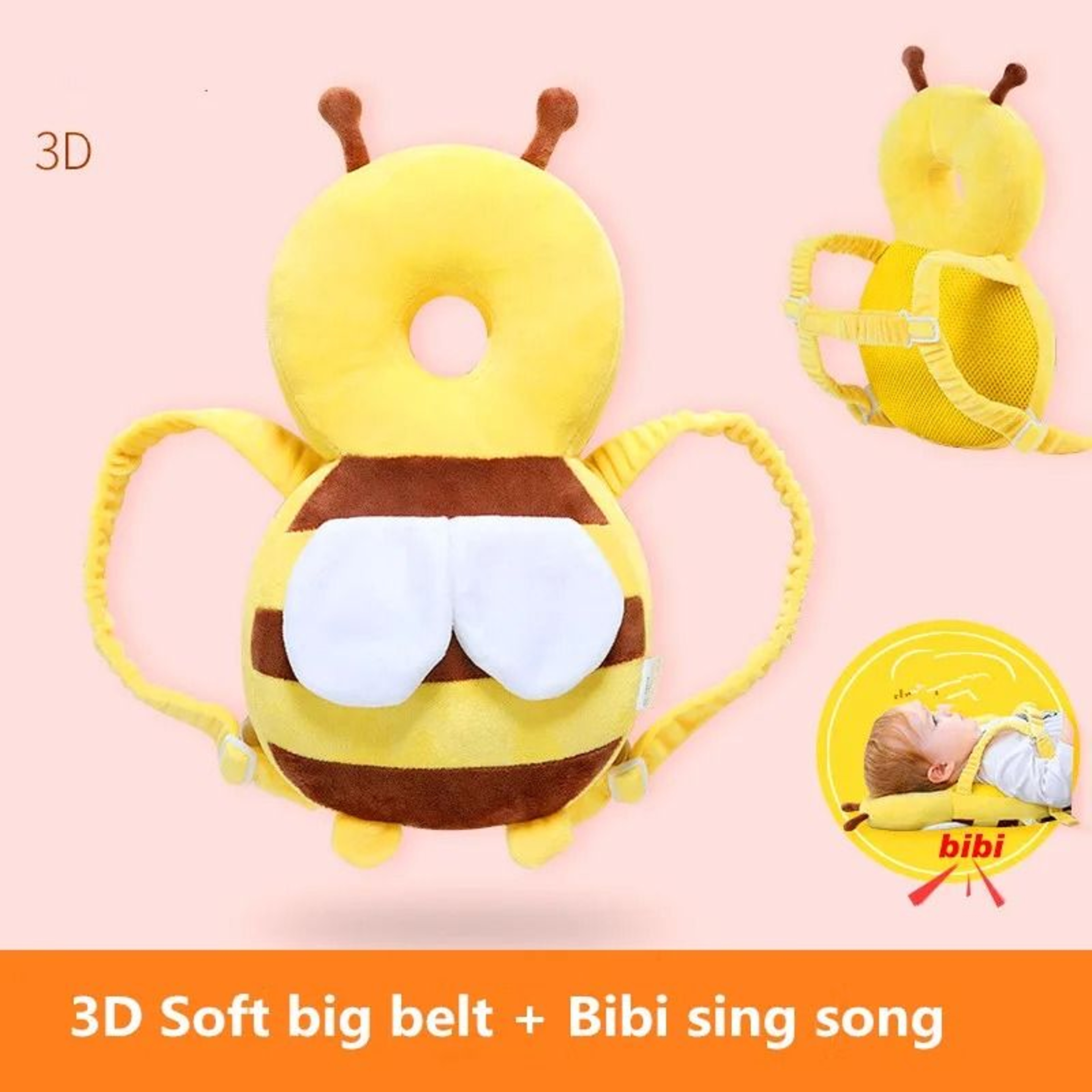 Breathable AntiFall Little Bee Baby Head Protection Pillow For Toddler Safety And Comfort 2
