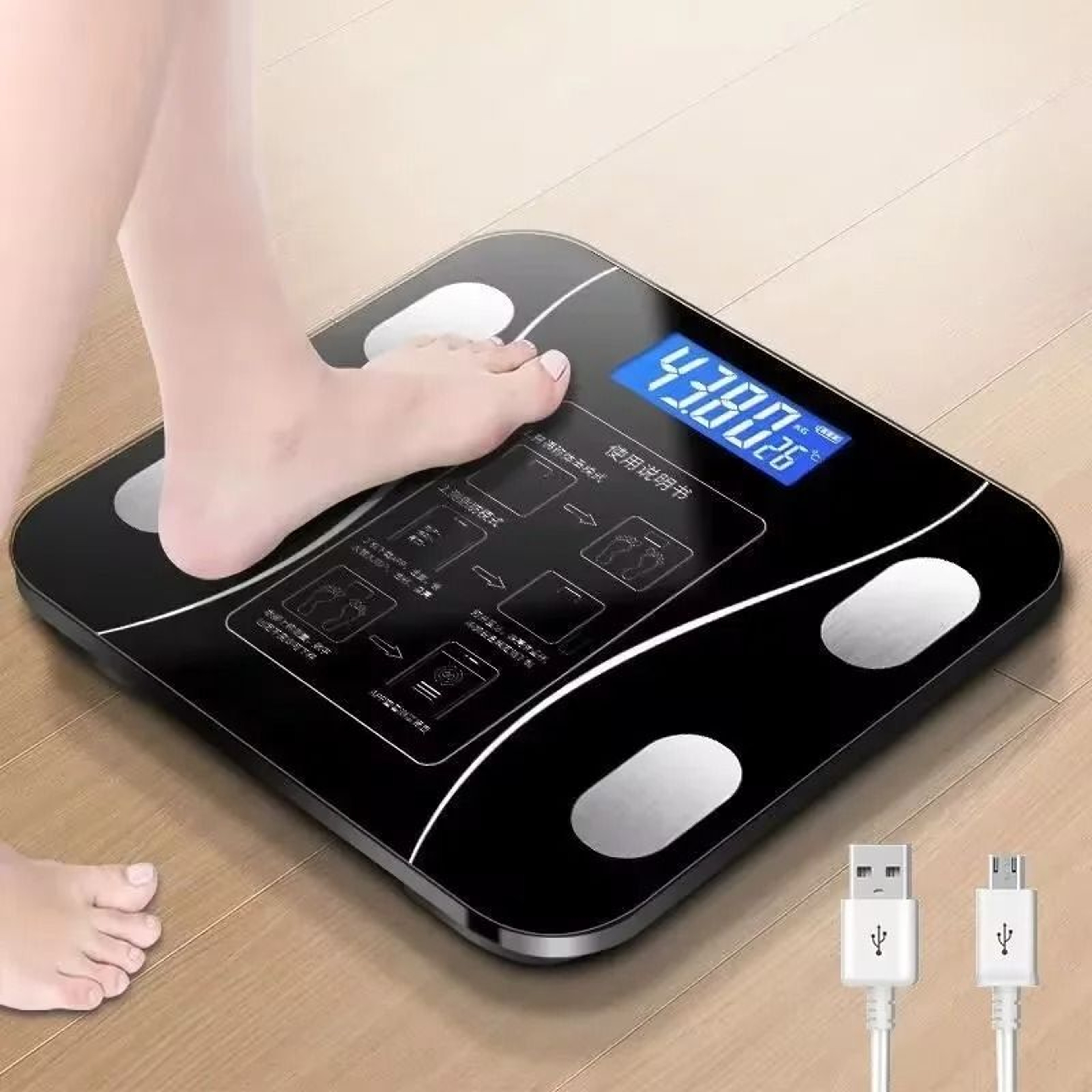 Smart Bluetooth Body Fat Scale With LED Digital Display And Mobile App Synchronization 10