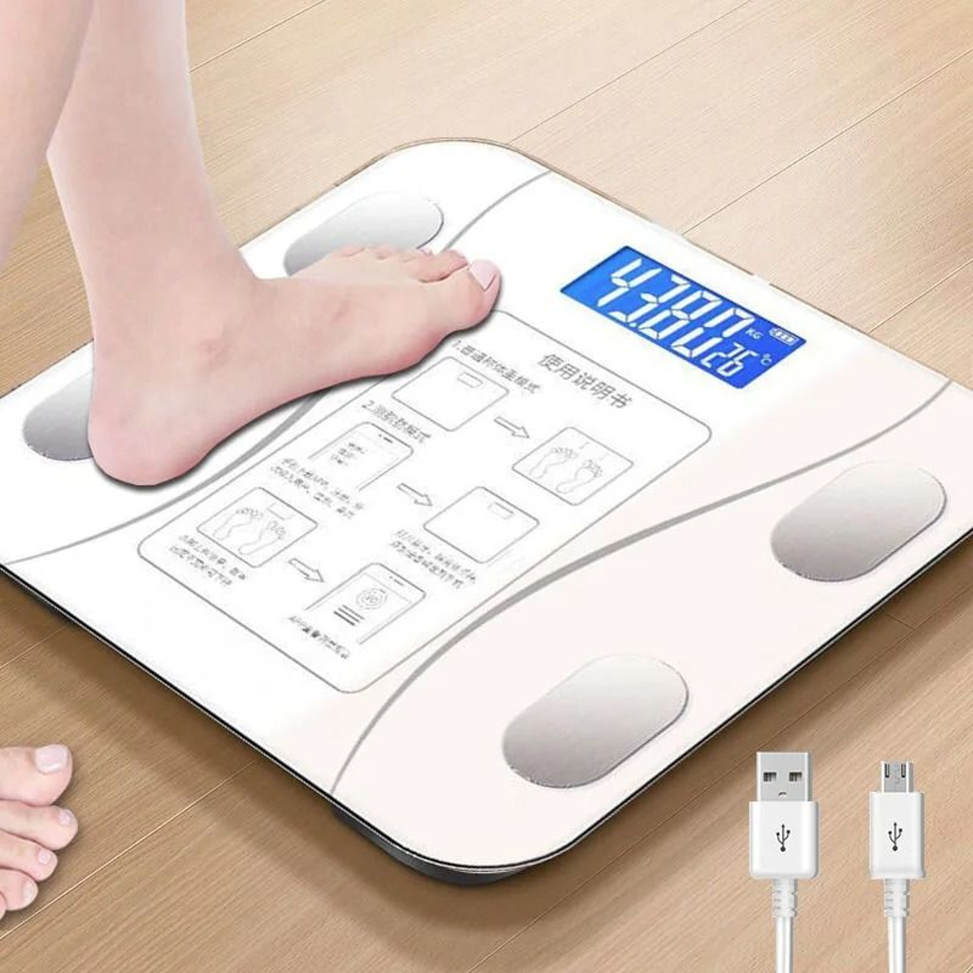 Smart Bluetooth Body Fat Scale With LED Digital Display And Mobile App Synchronization 13
