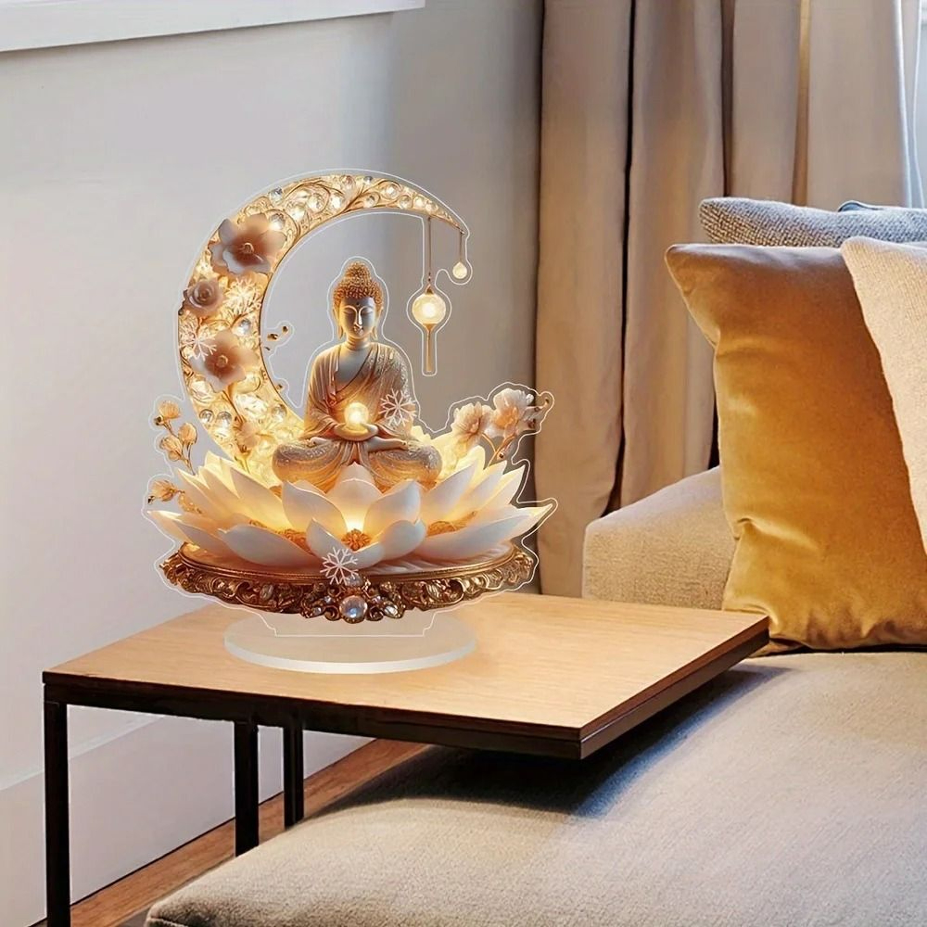 Lotus Terrace Buddha Statue Acrylic Home And Office Decoration For Buddhist Enthusiasts 0
