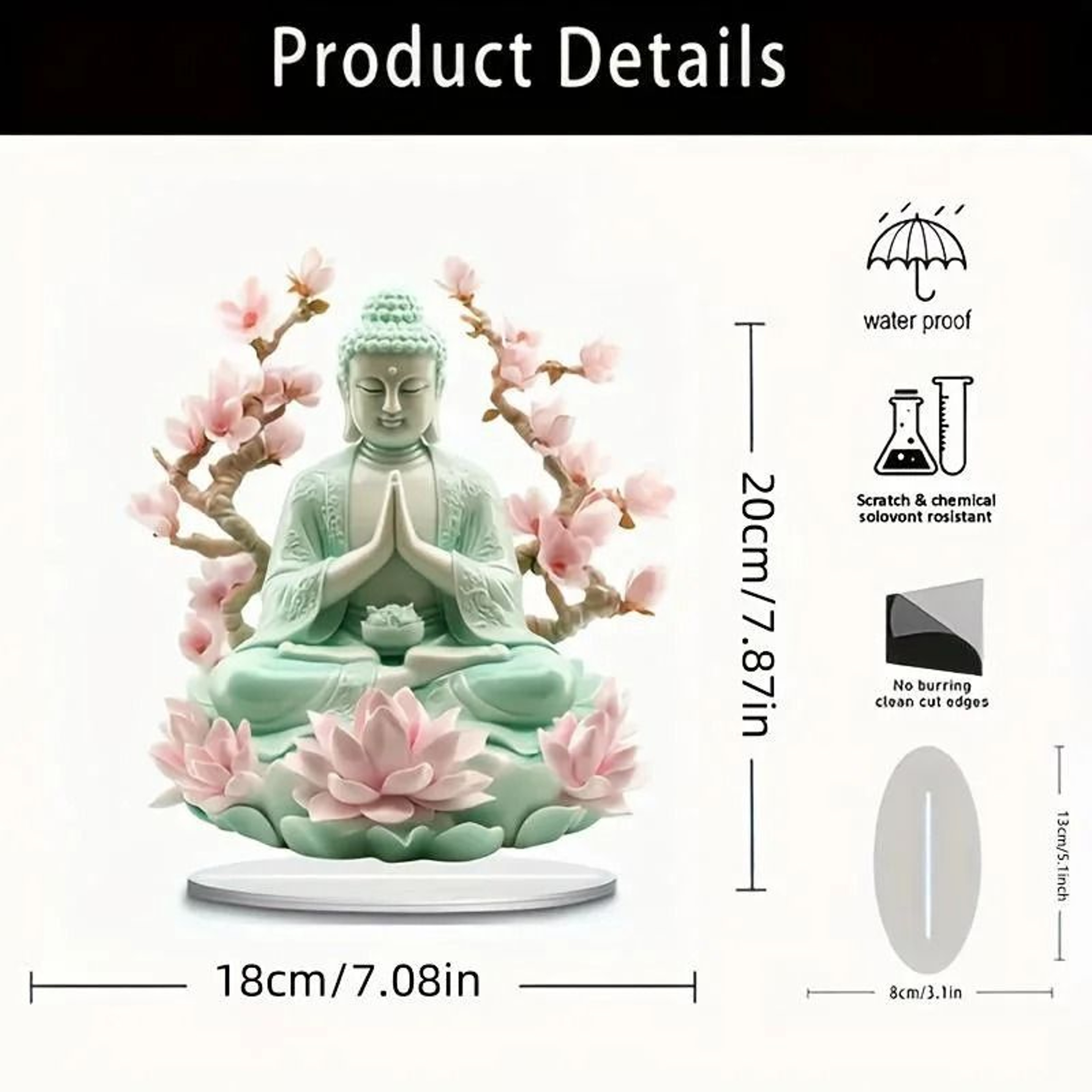Lotus Terrace Buddha Statue Acrylic Home And Office Decoration For Buddhist Enthusiasts 9