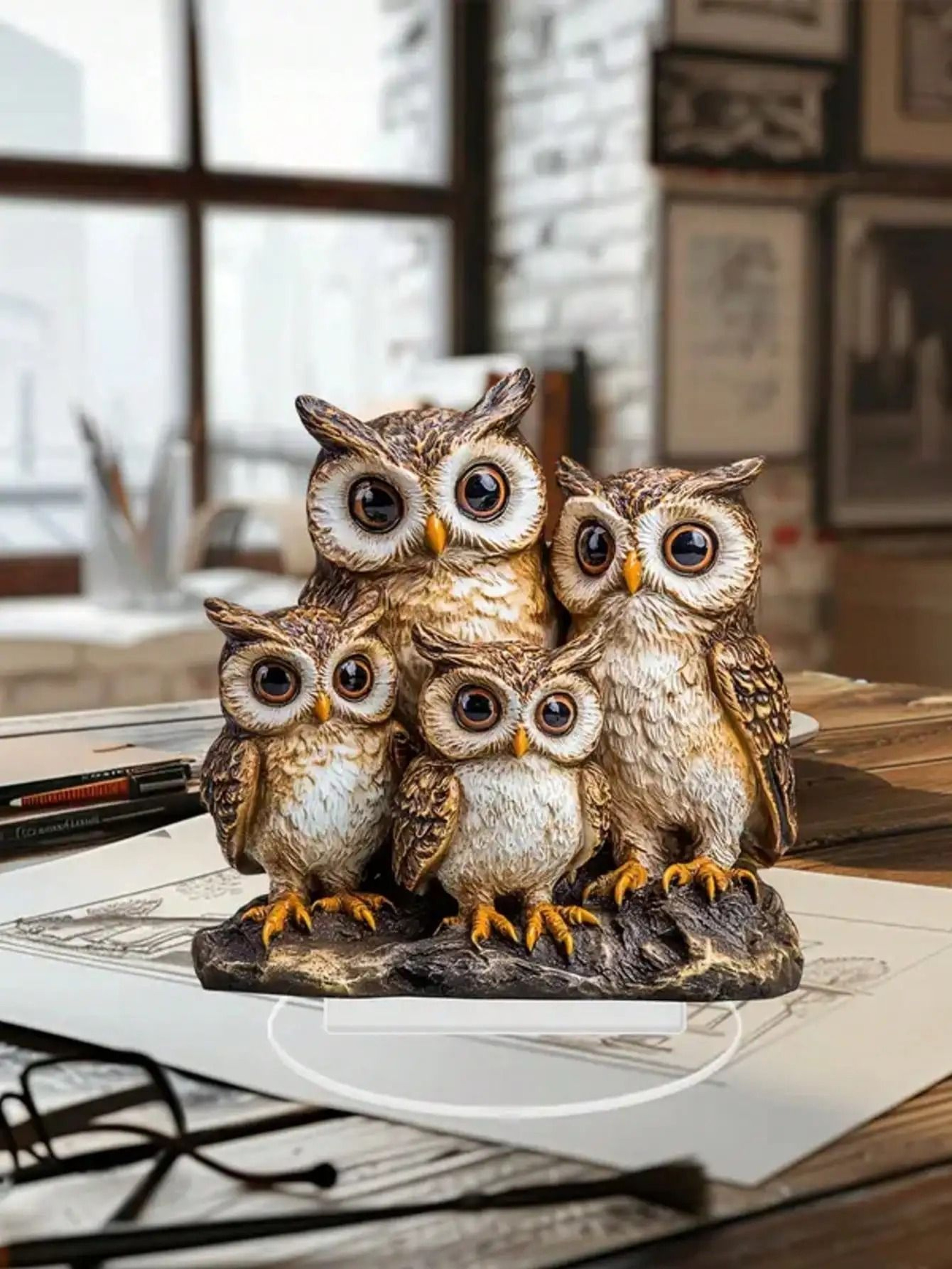 Owl Family Ornament Anime Themed Collectible Home And Office Decoration 7