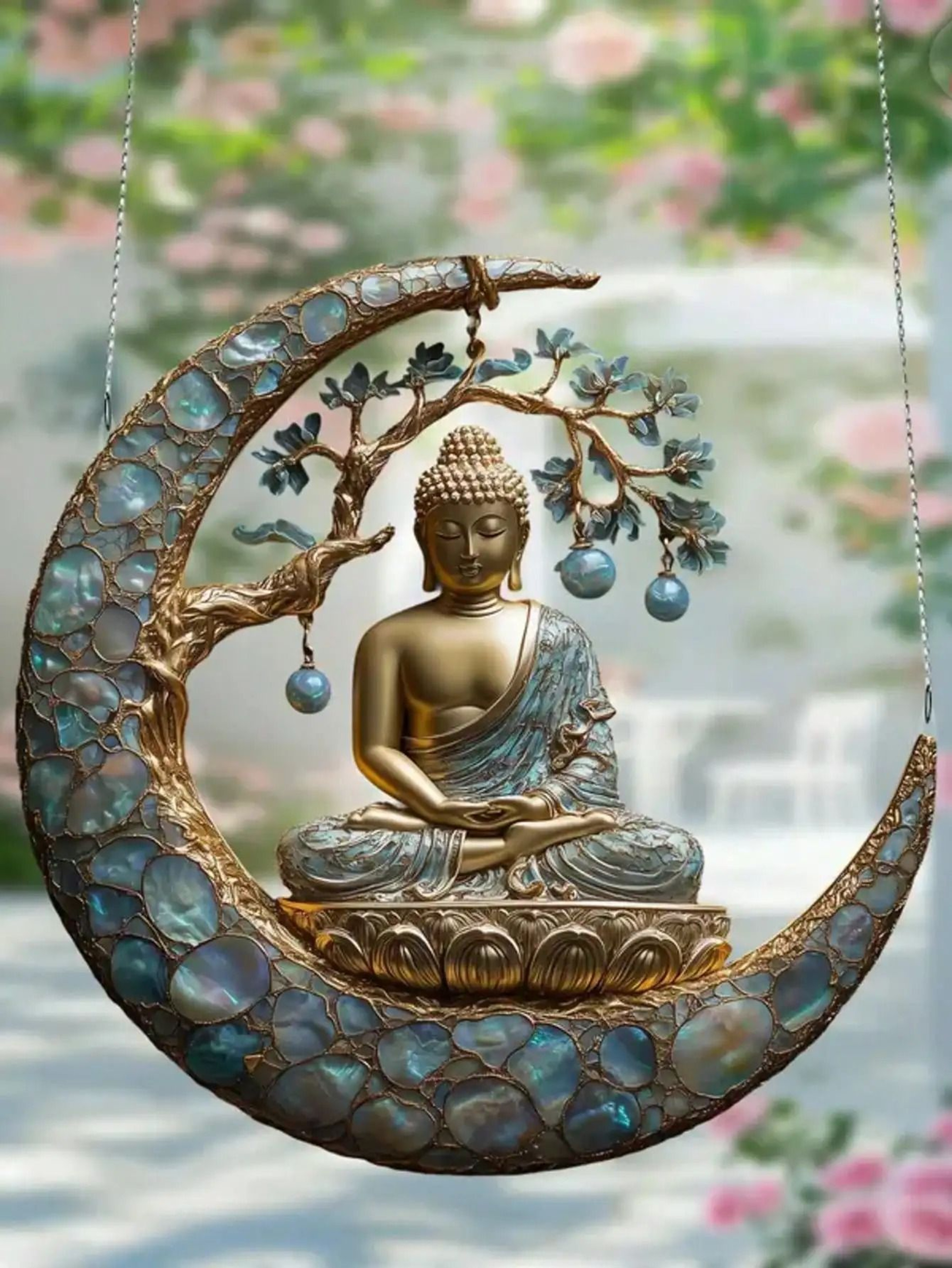 Enchanting Buddha Sun Visor Suncatcher Religious Spiritual Home And Garden Decor 1