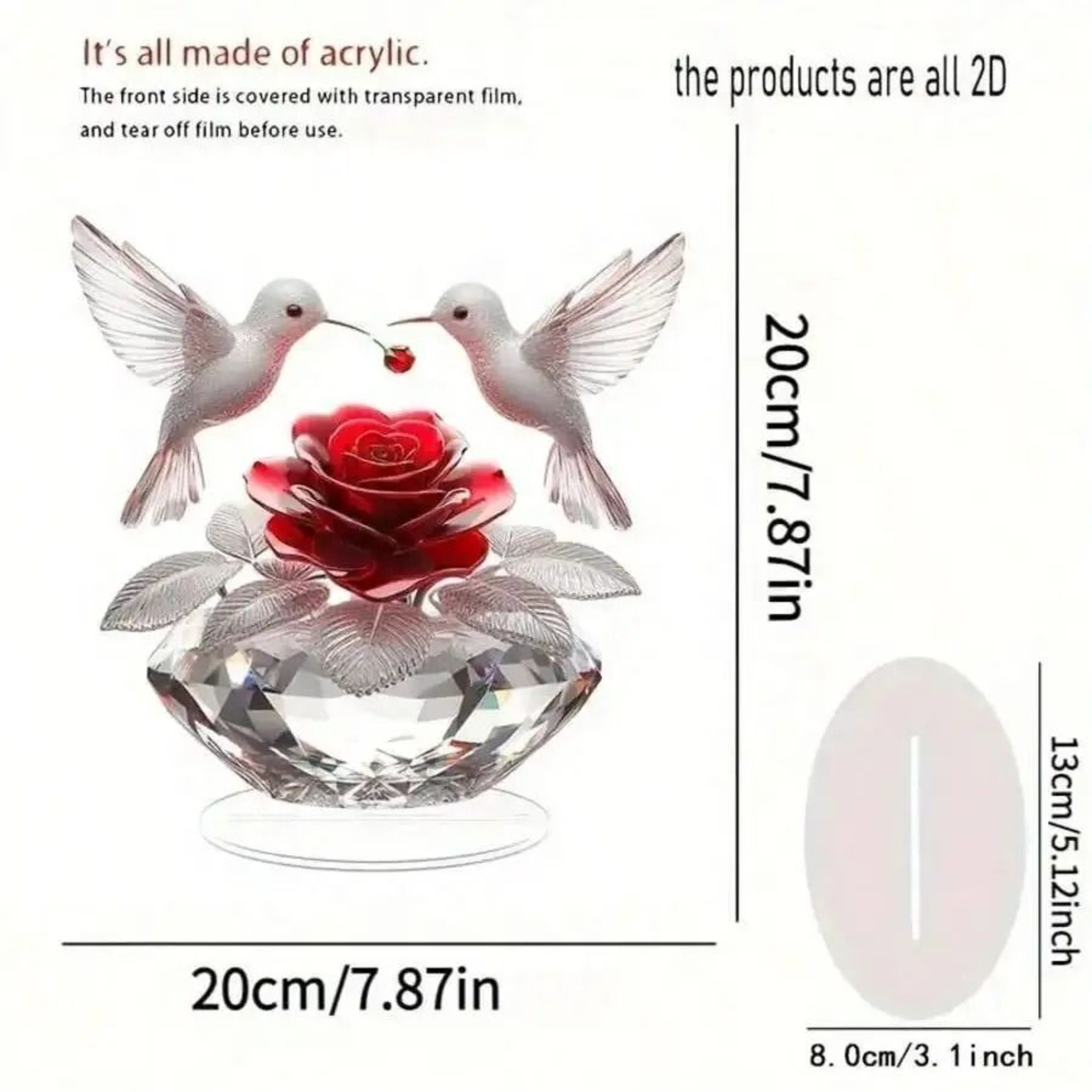 Rose And White Bird Desktop Decoration Elegant Home Decor And Graduation Gift 3