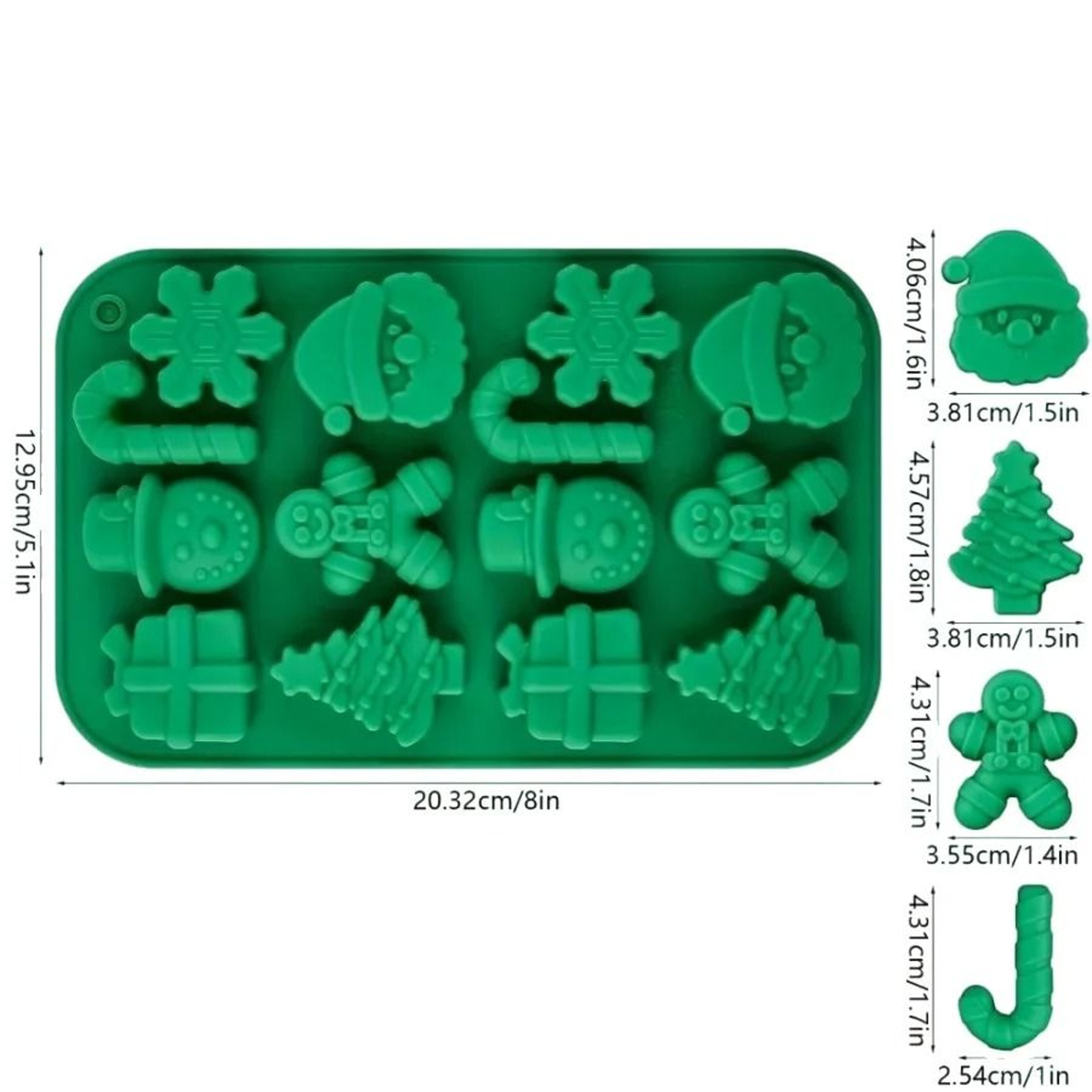 Christmas Tree Chocolate Mold Gingerbread Man Santa Claus Cane Cookie Mold For Home Baking 6