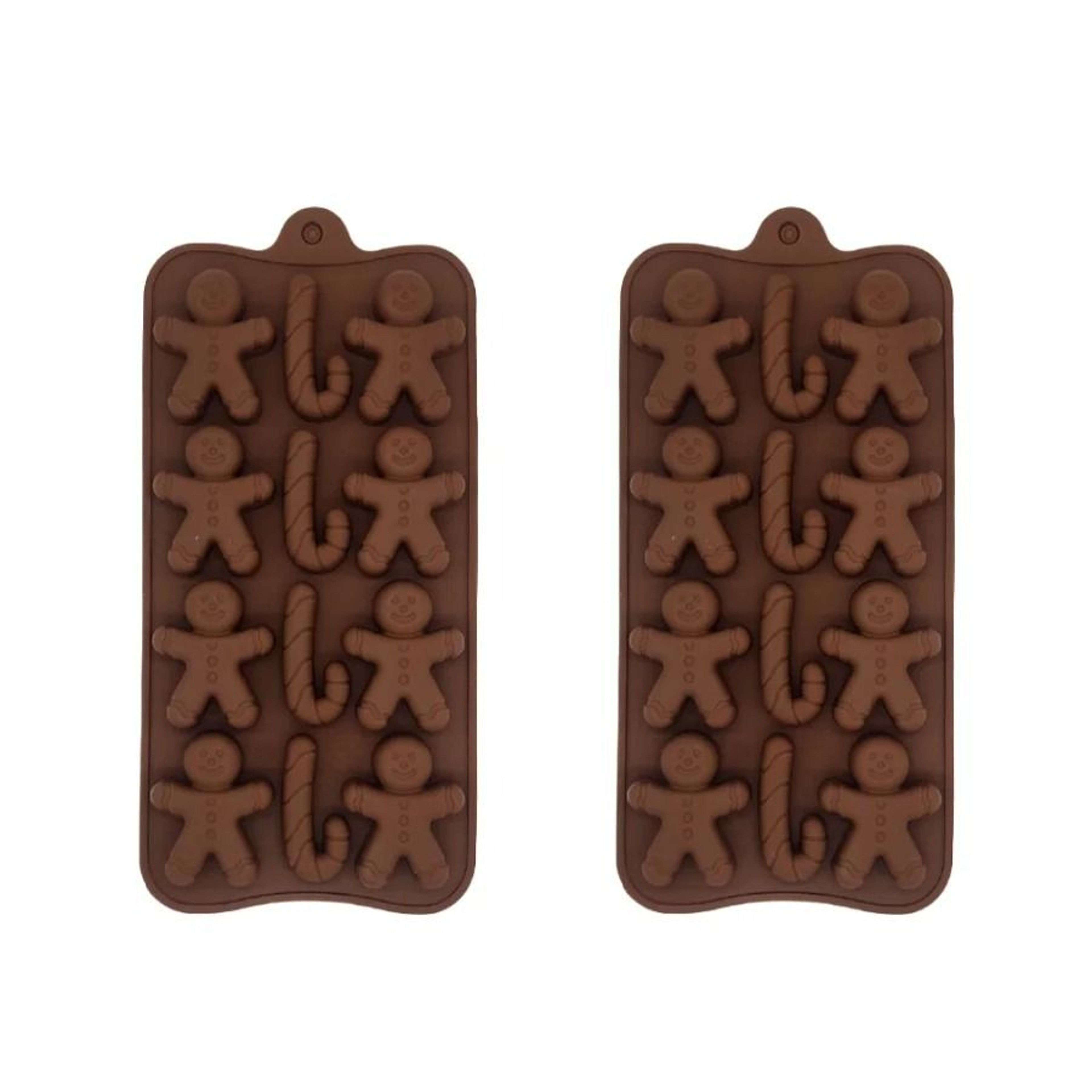 12 Christmas Chocolate Molds Gingerbread Man Cane Cookie Molds Home Baking Ice Tray Molds 6
