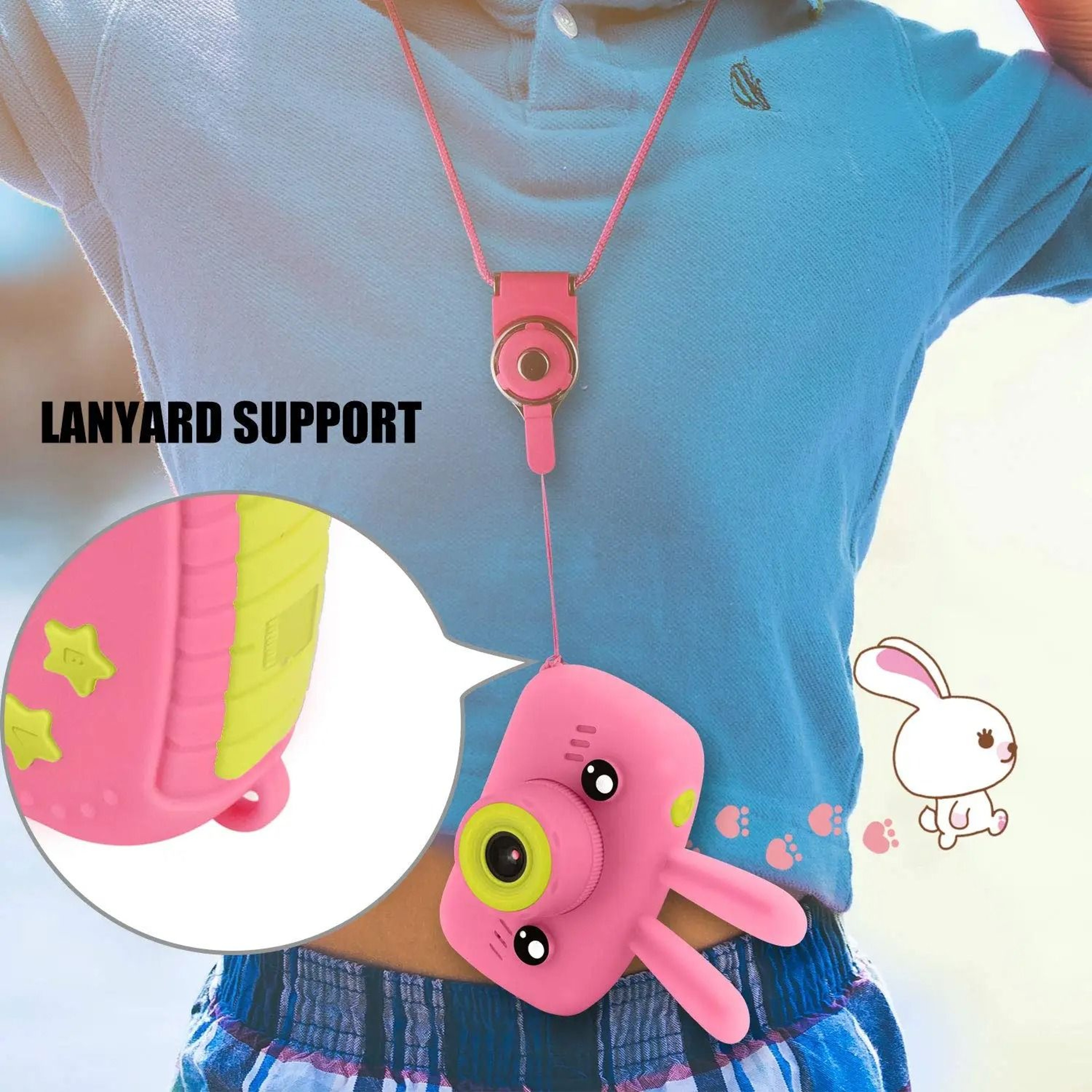 New Mini Cartoon Rabbit Camera 2 Inch HD Screen Educational Digital Video Camera For Kid Gifts 5