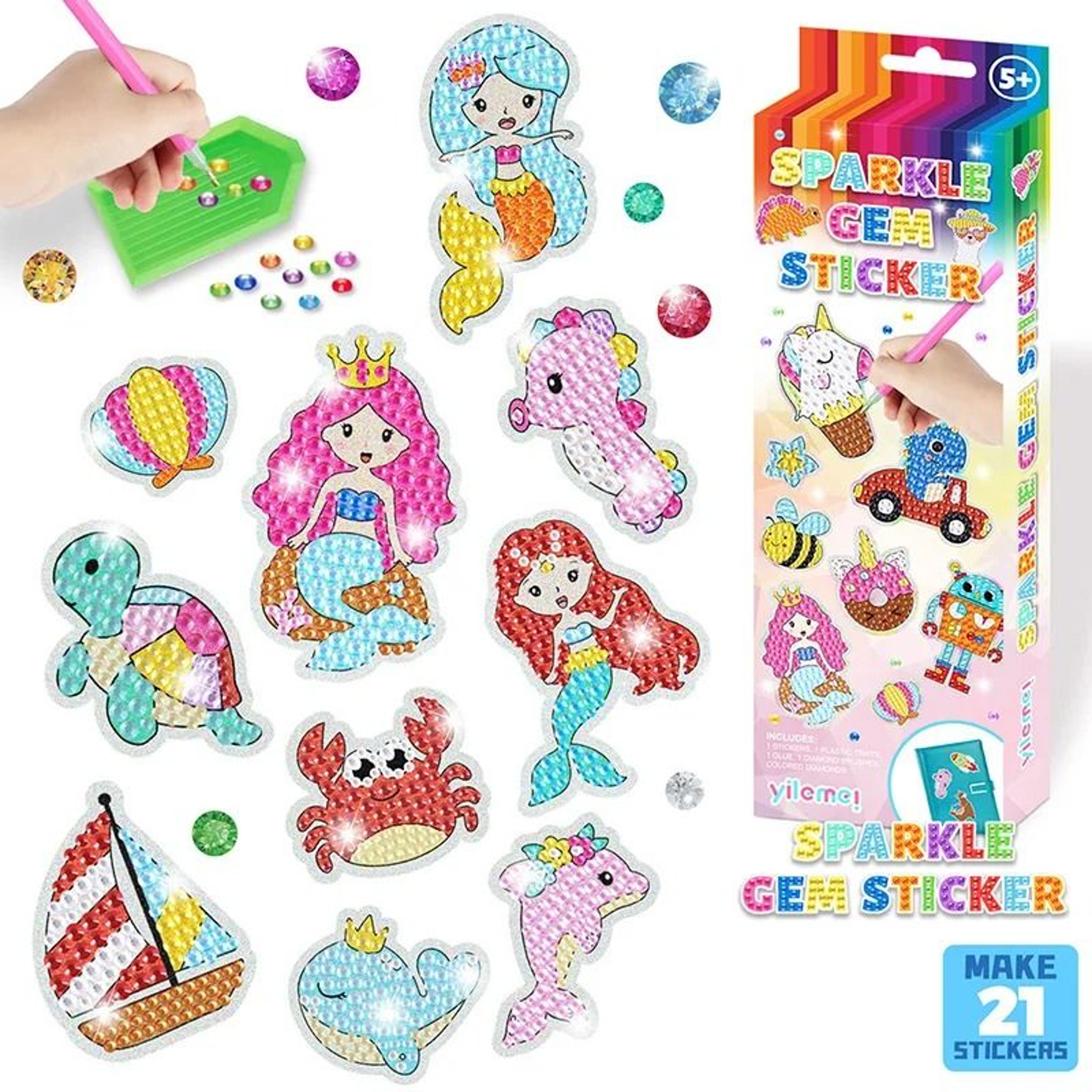 GEM 5D Diamond Painting Kit For Kids Handmade DIY Painting Tools Stickers Cute Art Crafts 0