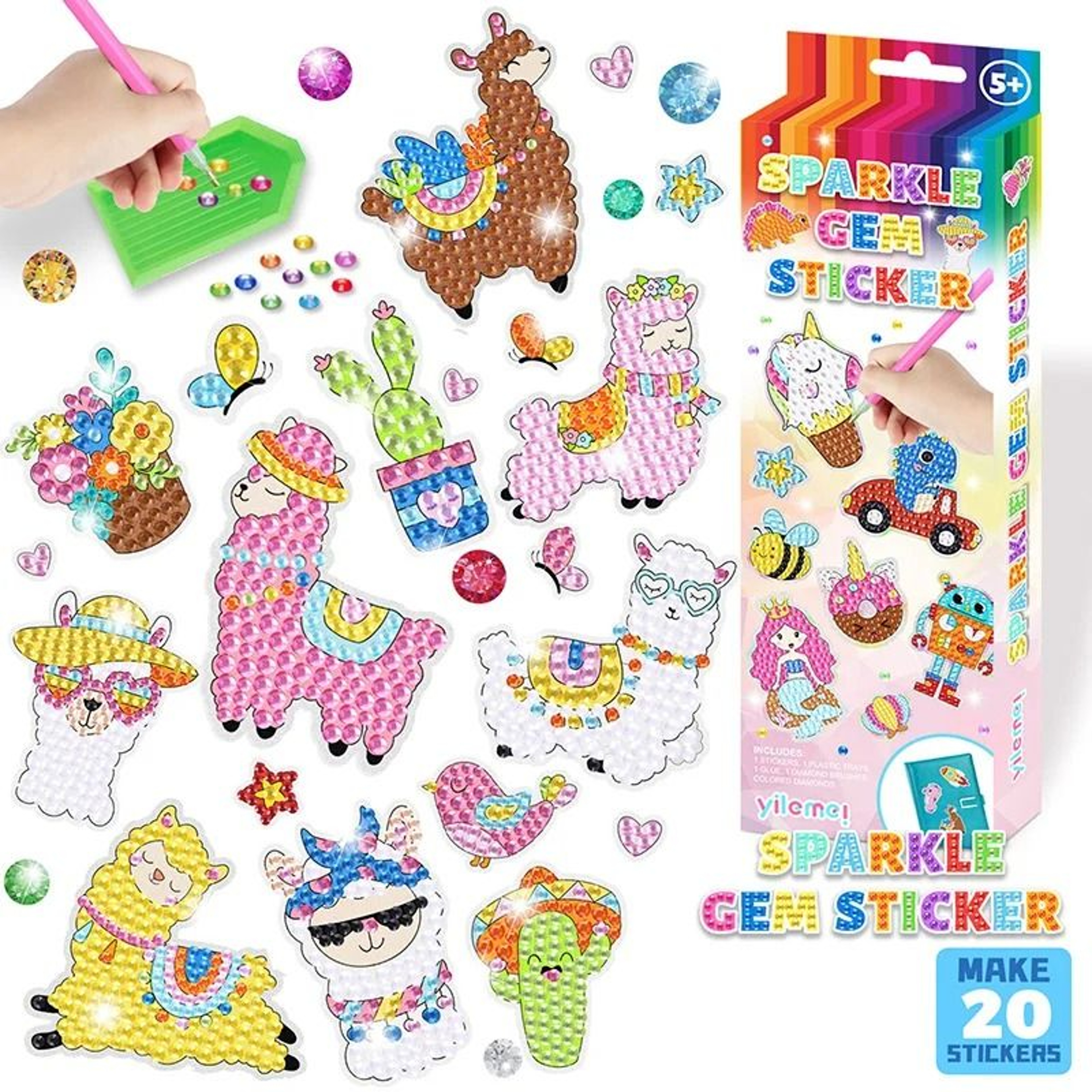 GEM 5D Diamond Painting Kit For Kids Handmade DIY Painting Tools Stickers Cute Art Crafts 10