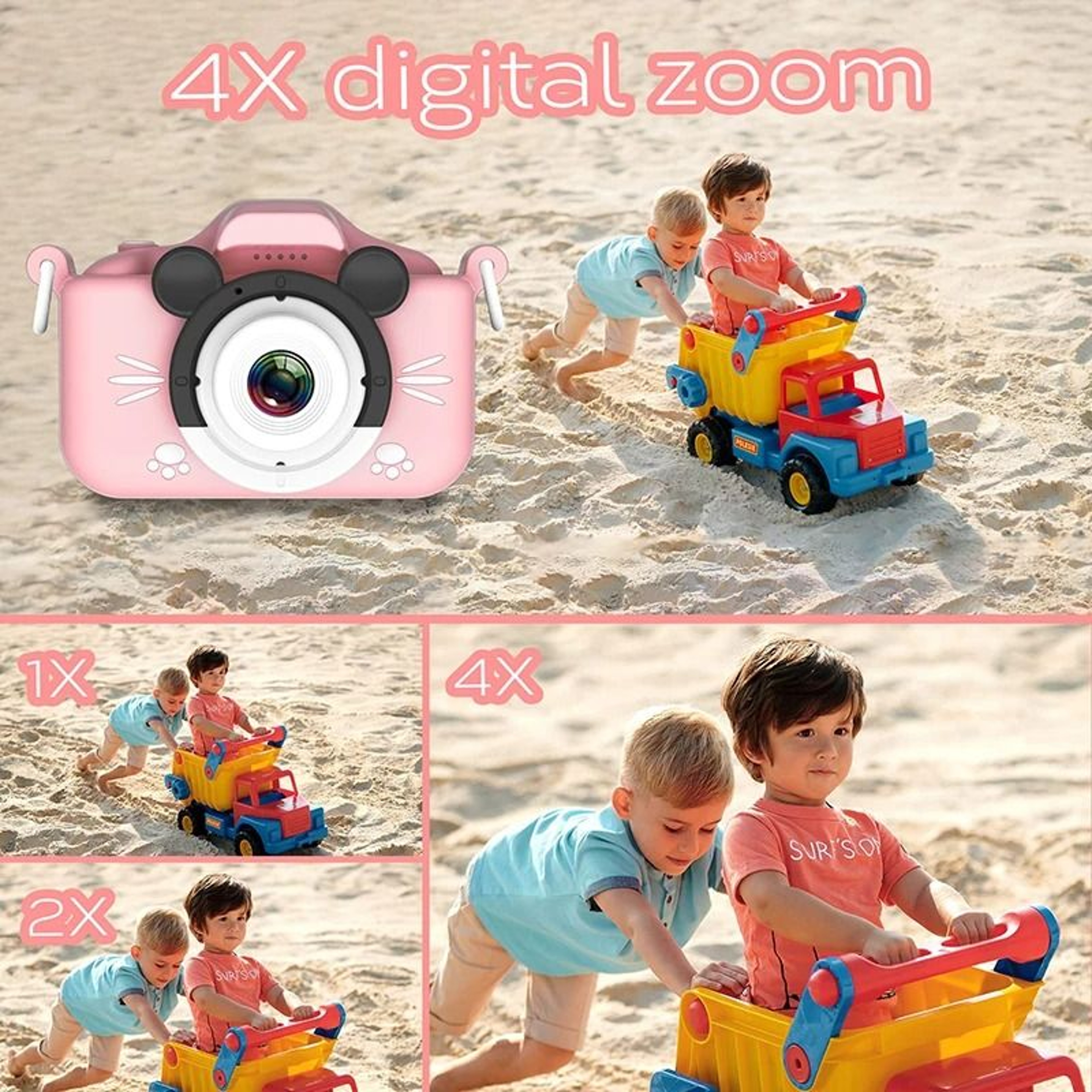 Kids Camera HD Digital Video Toddler Camera With Silicone Cover  32GB SD Card 4