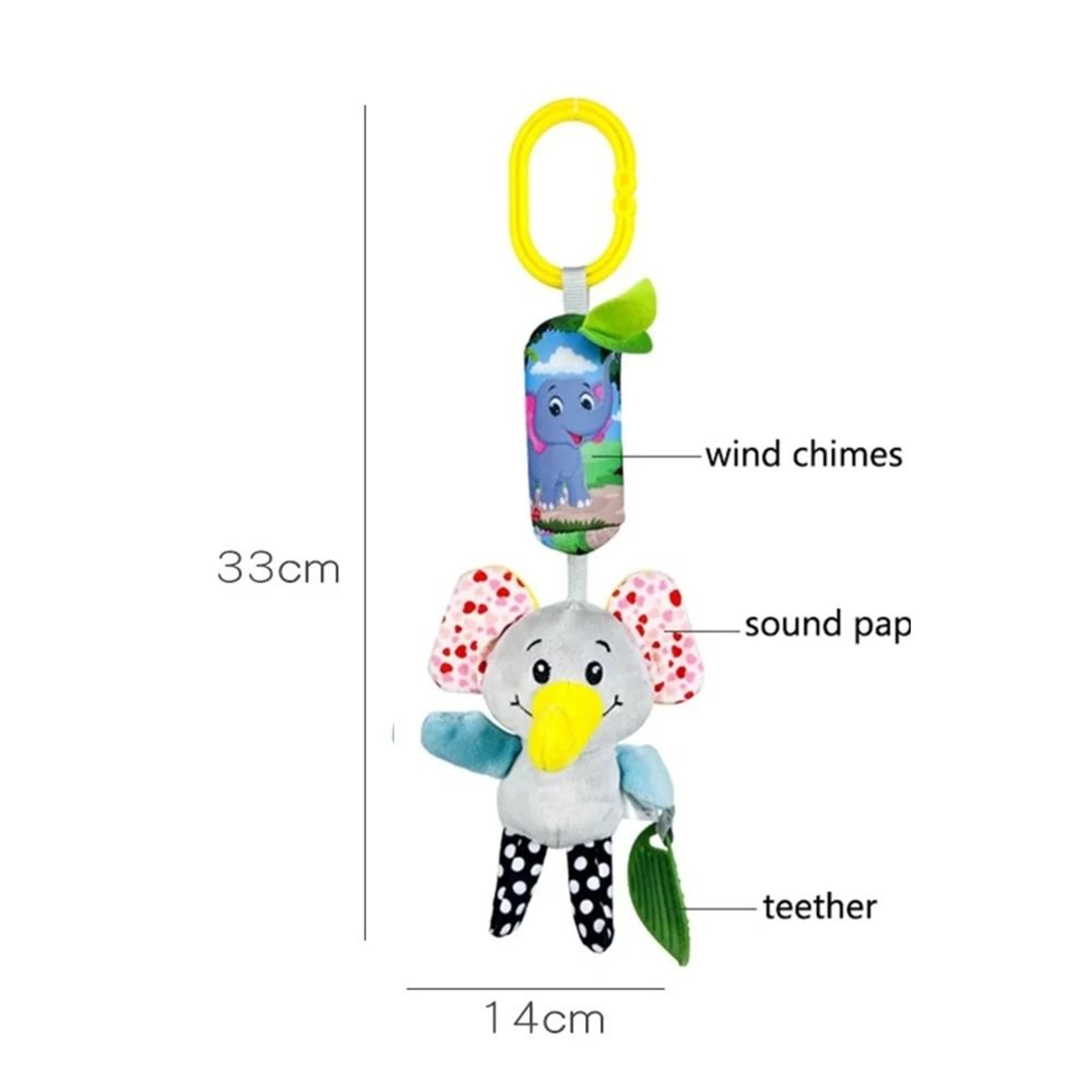 Soft Animal Hanging Handbells Rattles Plush Sensory Toy With Teether For Newborn Gifts 2