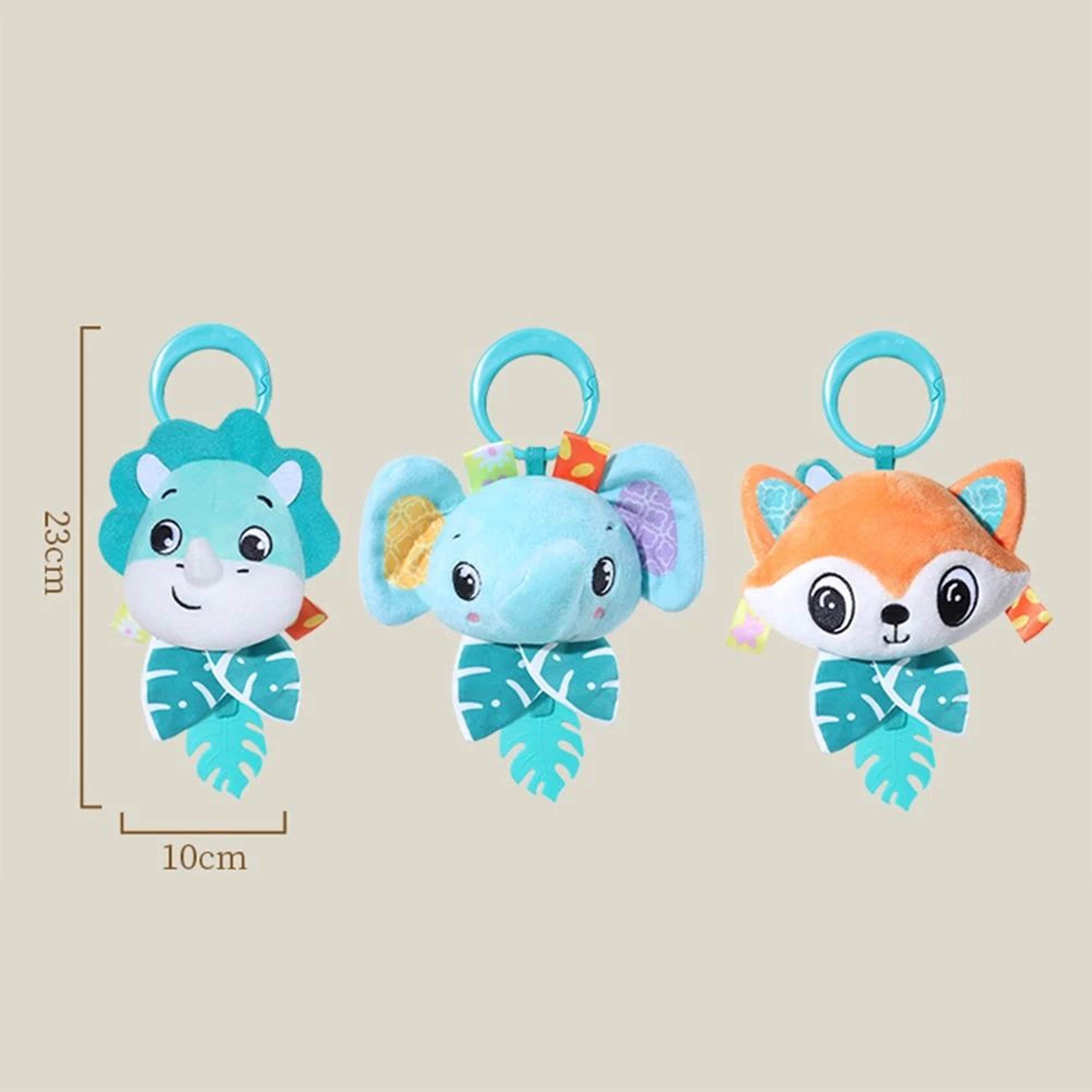 Baby Toy Cartoon Animal Stuffed Hanging Rattle Toys For Crib Car Seat And Stroller 5