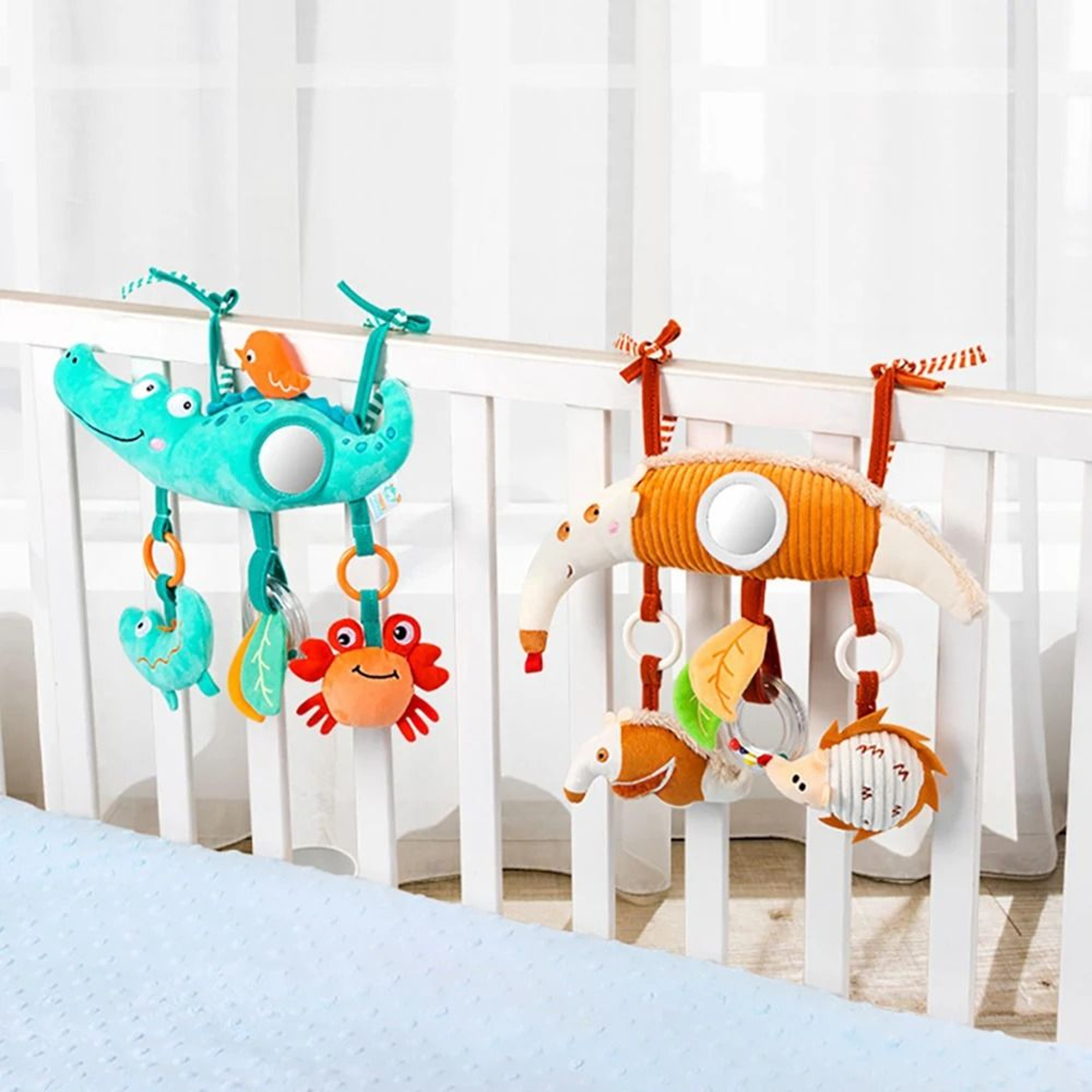 Baby Car Seat Stroller Activity Hanging Toy Infant Soft Plush With Wind Chimes 4