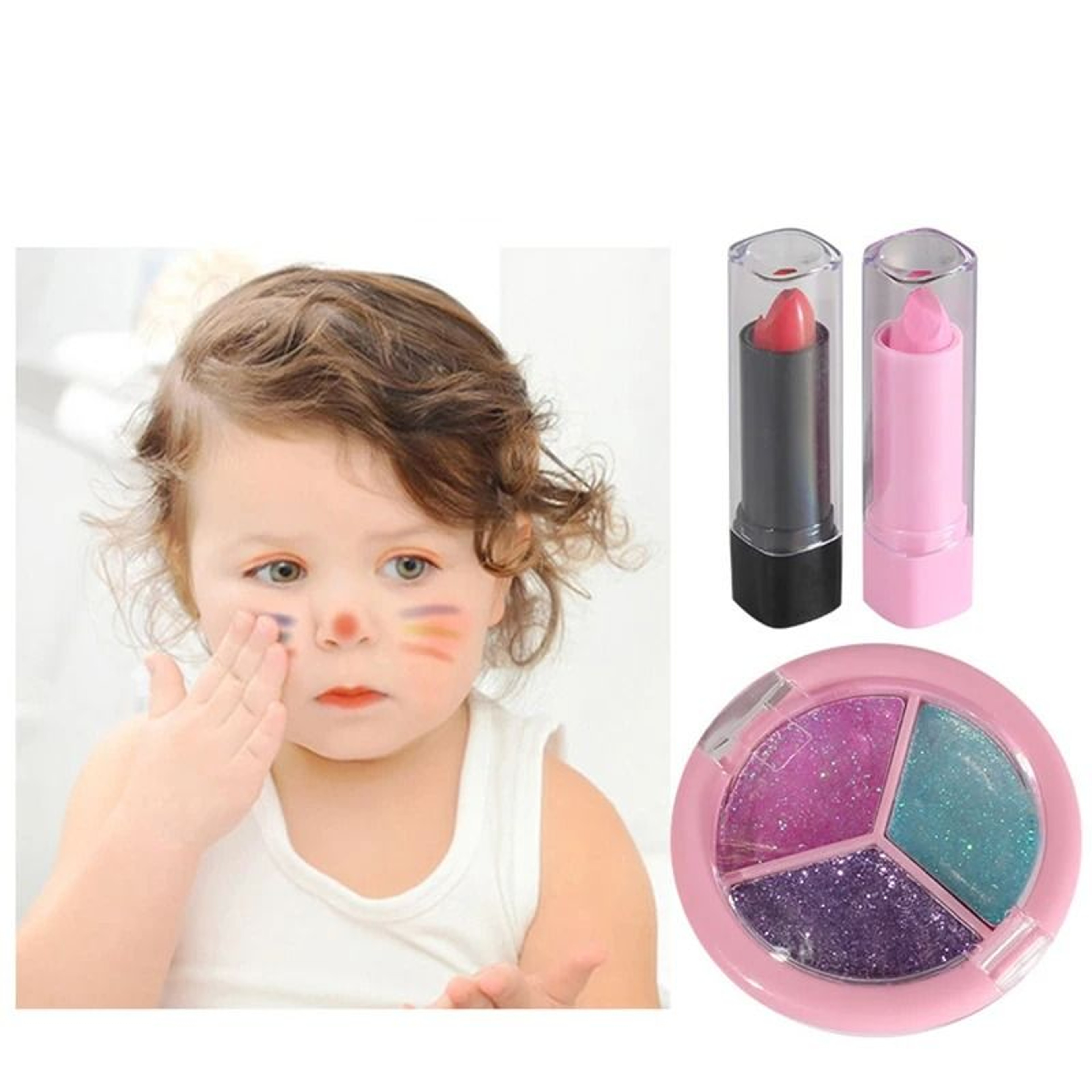 Fashion Kids Cosmetics Make Up Set Safe Washable Princess Beauty Pretend Play Toys 4