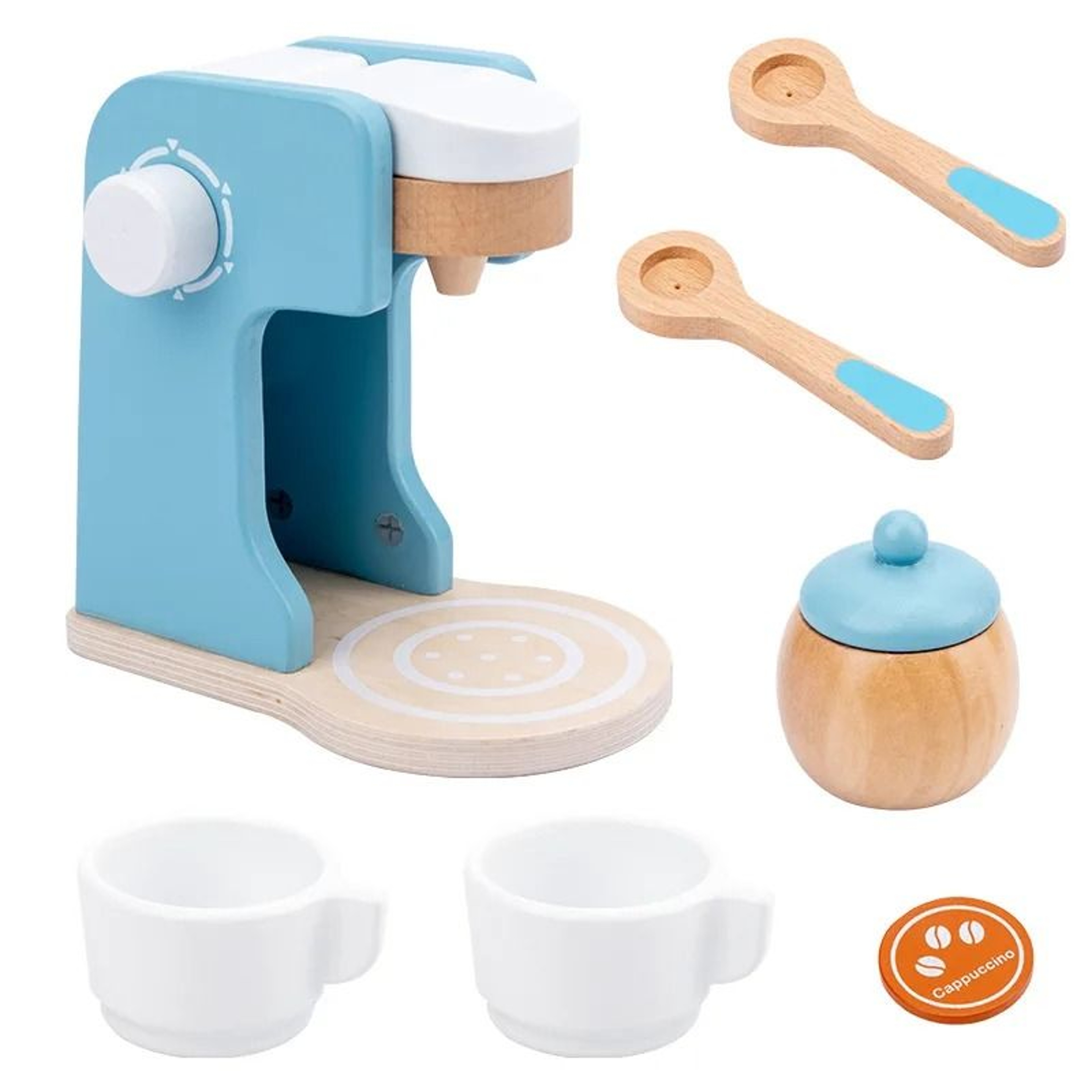 QWZ Wooden Simulation Kitchen Toy Set Bread Machine Microwave Oven Play House Toys 8