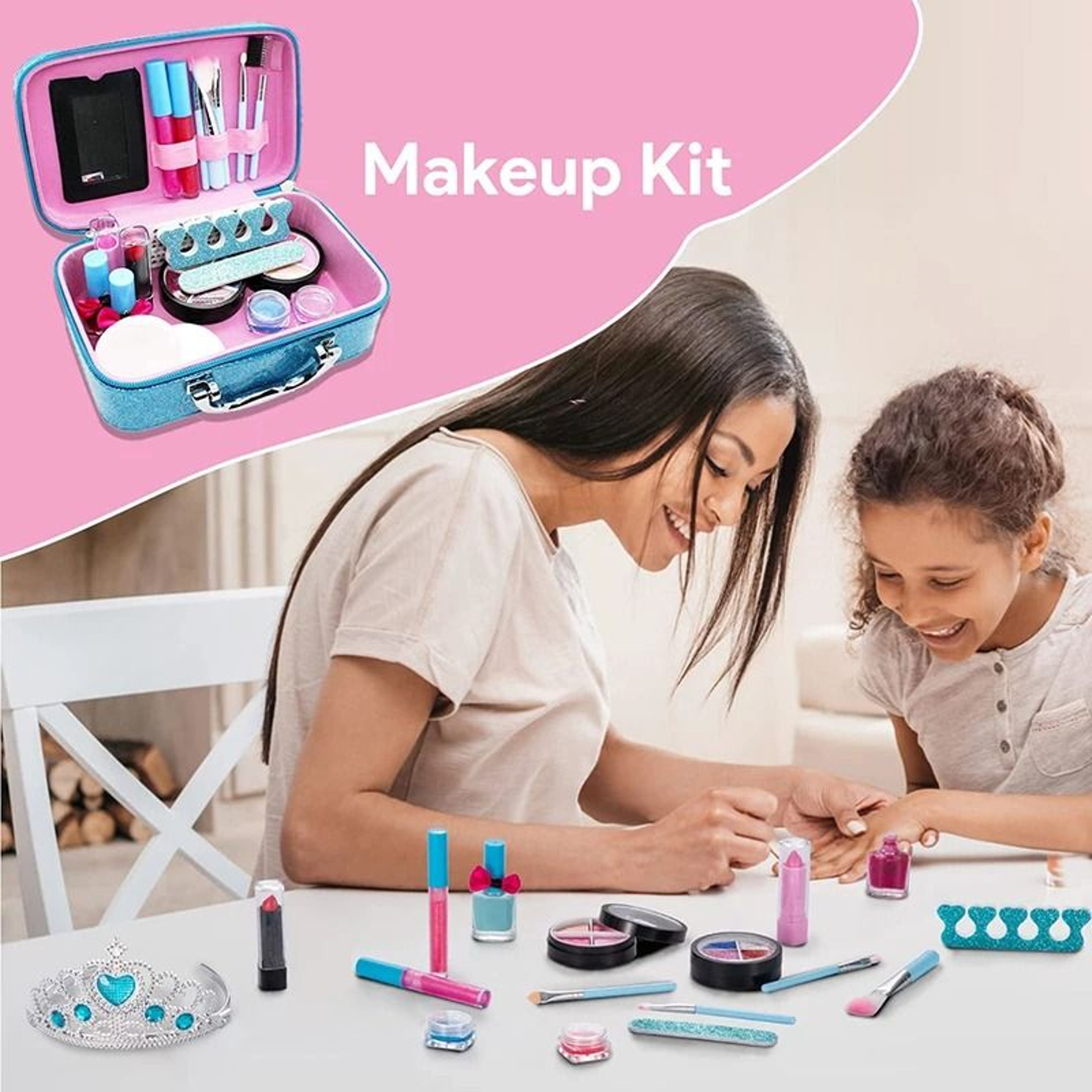 Kids Makeup Kit For Girl Real Washable Makeup Set Princess Pretend Play Birthday Gift 1