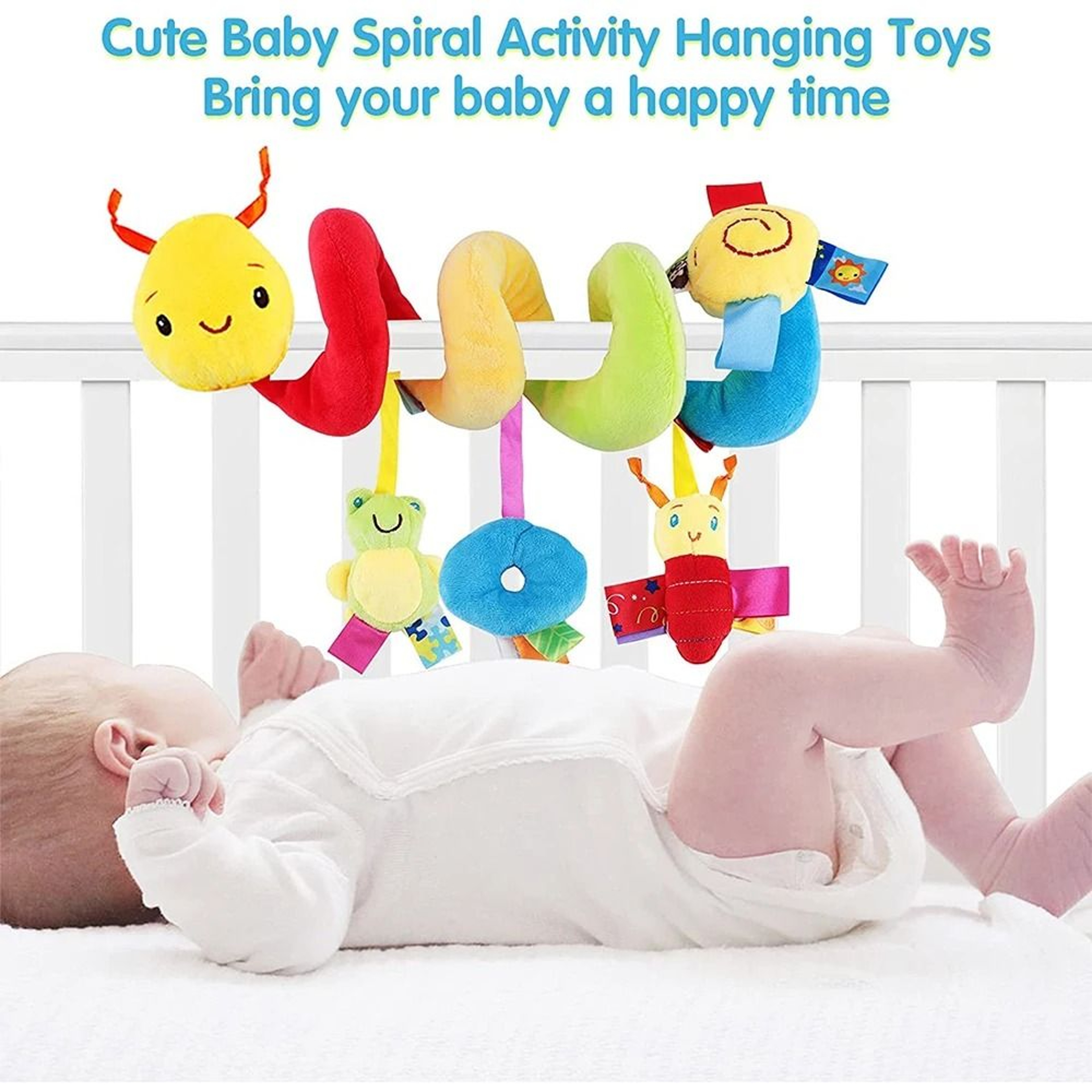 Spiral Stroller Toys Newborn Plush Hanging Baby Soft Rattle Sensory Crib Mobile 3