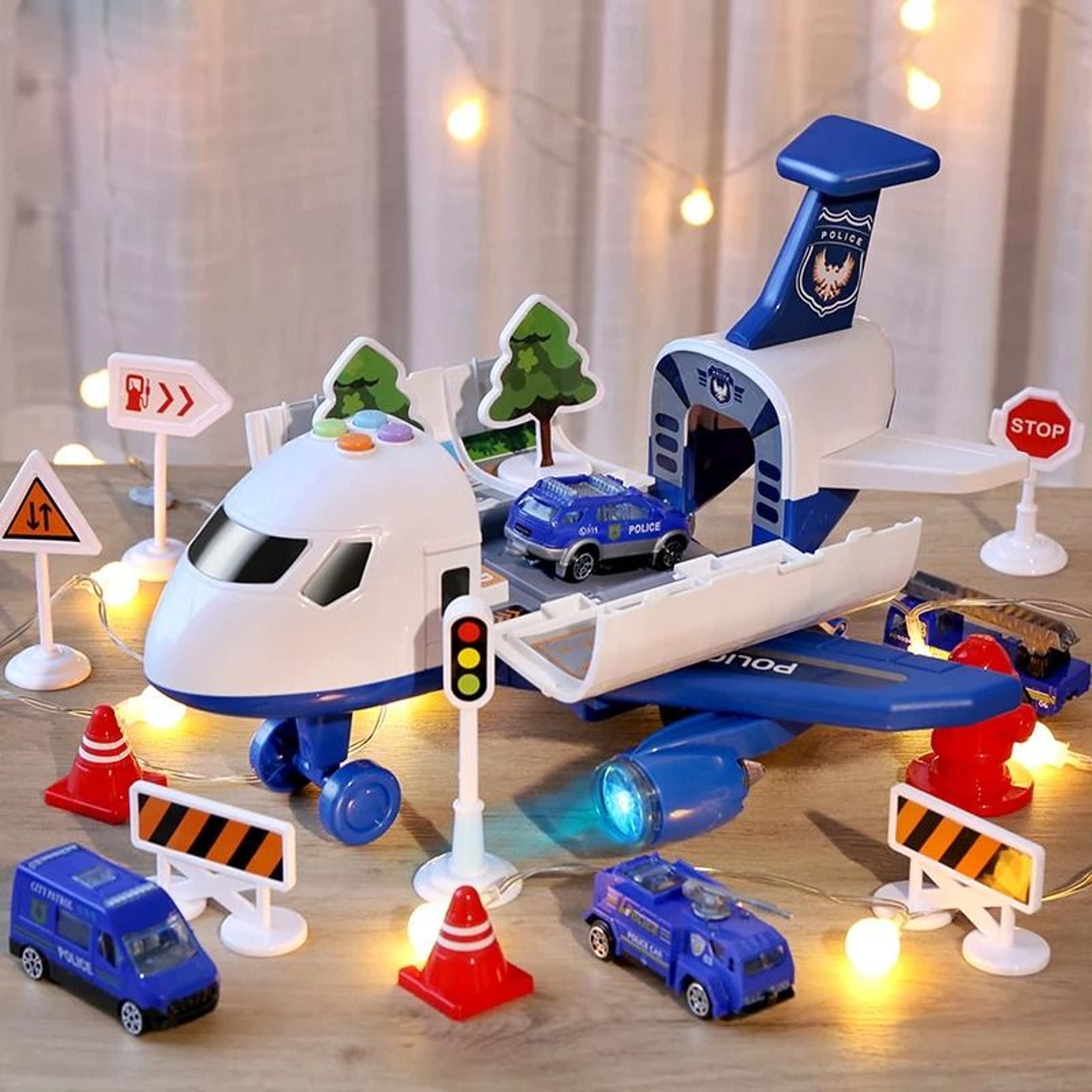 QWZ New Aircraft Simulation Track Inertia Toy Airplane With Lights And Music 1