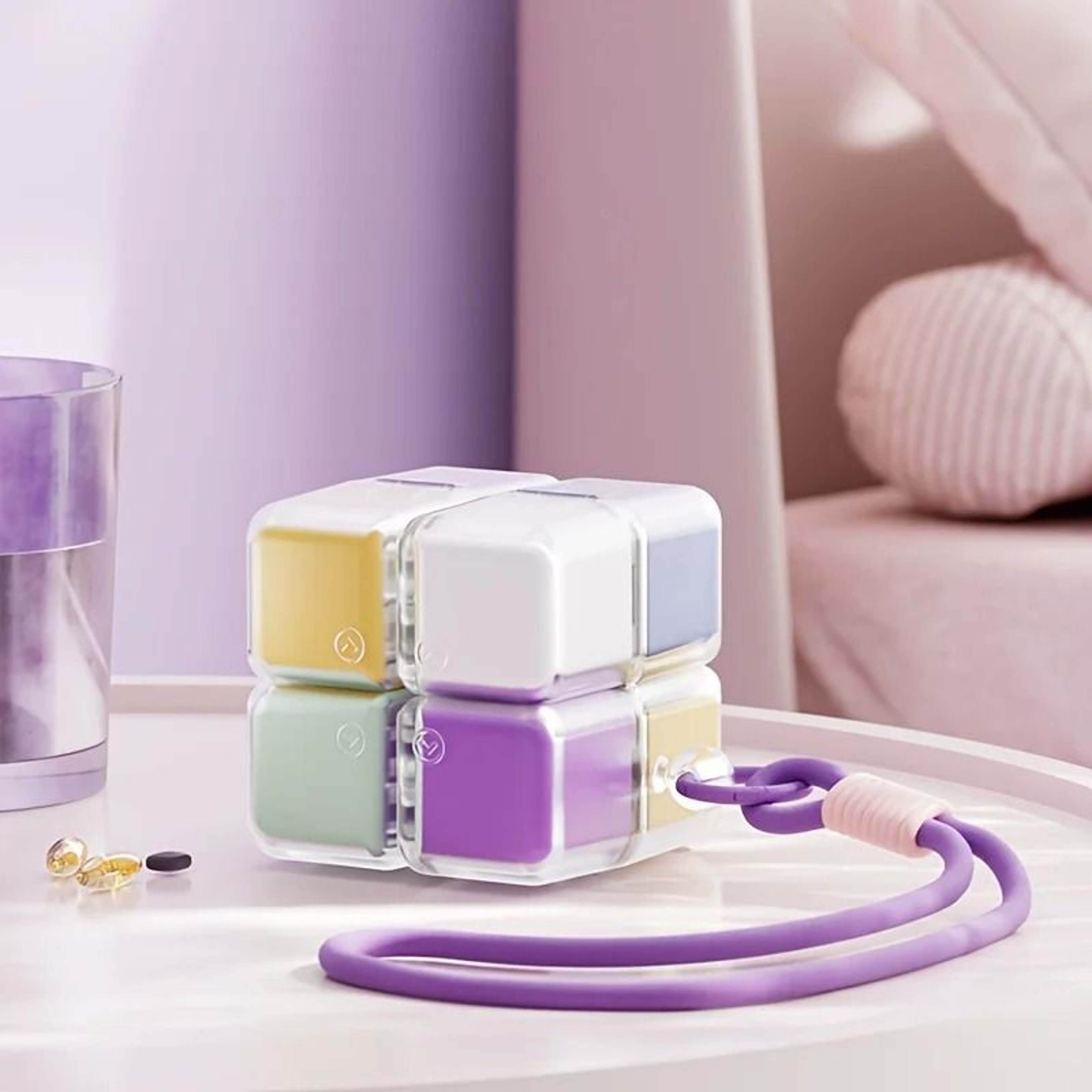 1PC Creative Magic Cube 8Grid Medicine Storage Box  Sealed And MoistureProof Travel Essential 4