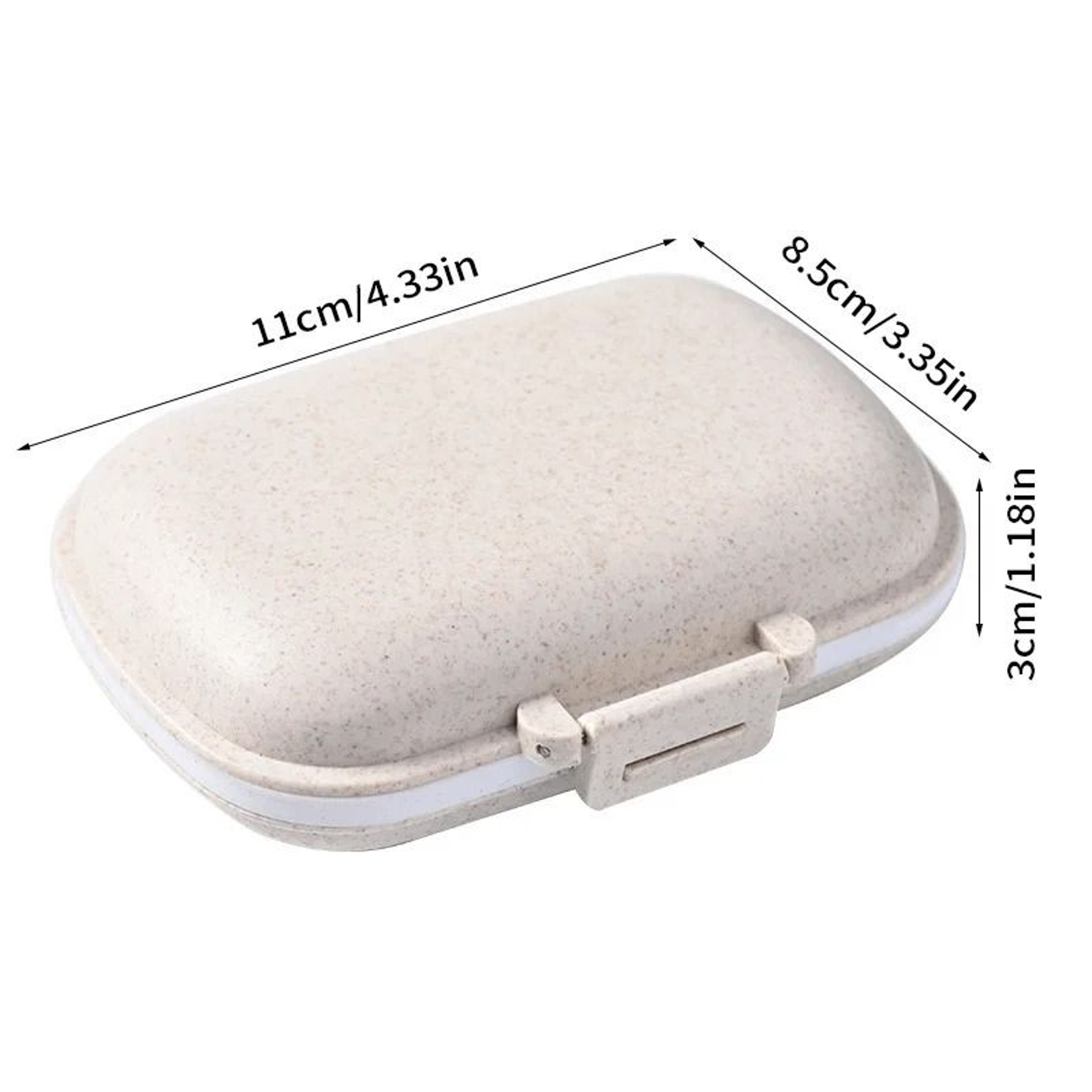 8 Grids Wheat Straw Travel Pill Box  Sealed  MoistureProof Medication Organizer 8