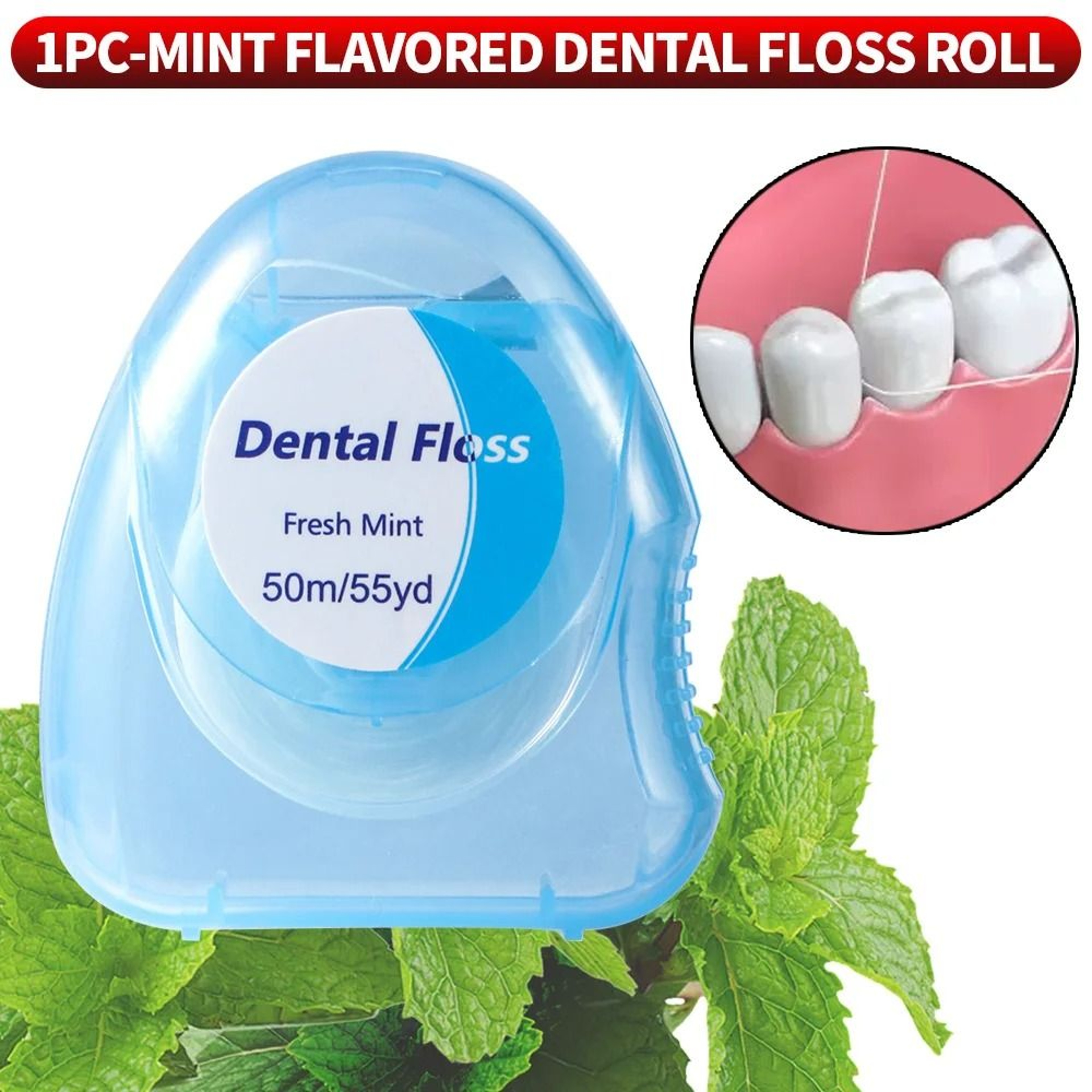 1pc Compact Mint Flavored Dental Floss  Convenient  Fast Teeth Cleaning 5