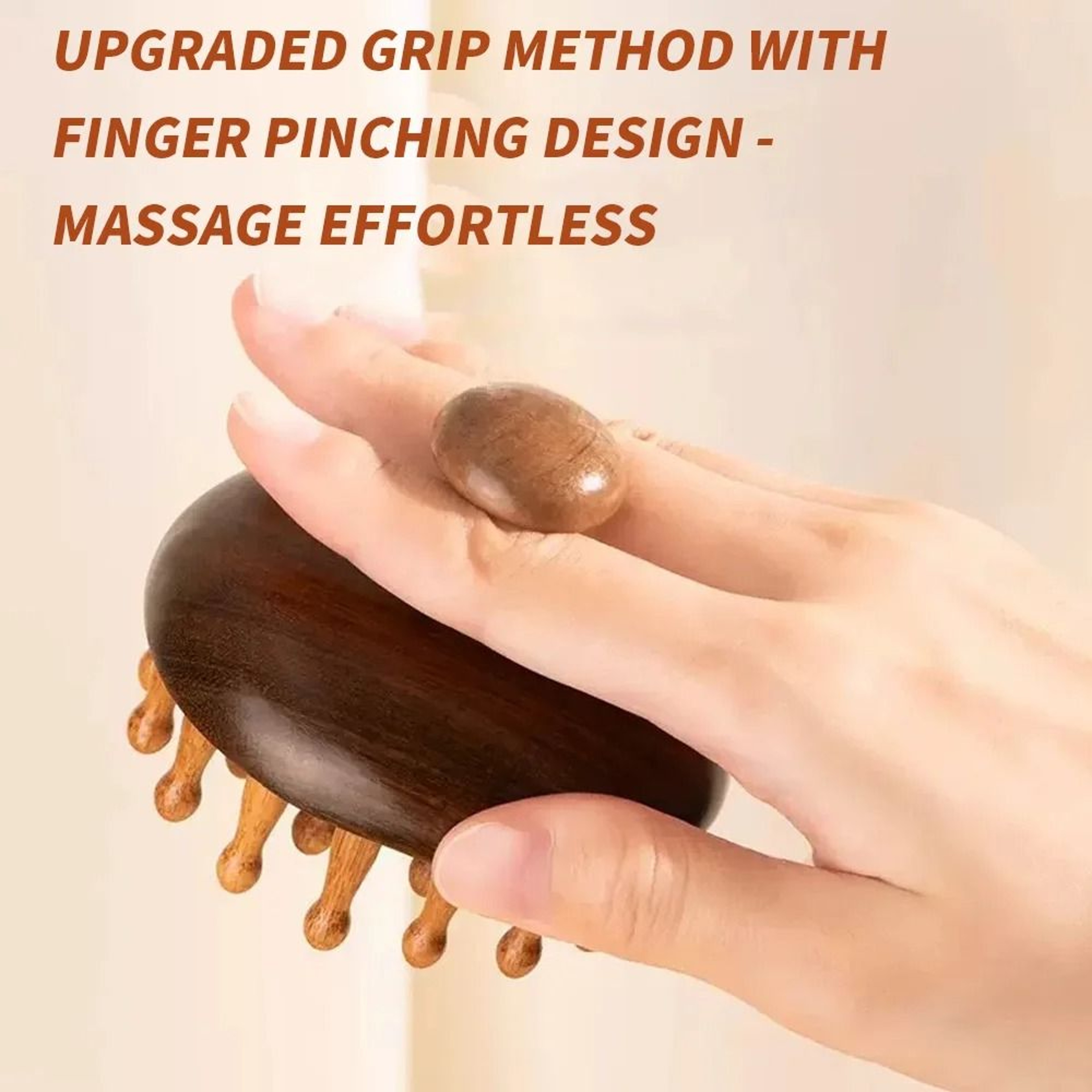 1pc Disc Wooden Scalp  Head Massager  Natural Hair Meridian Massage Comb 2