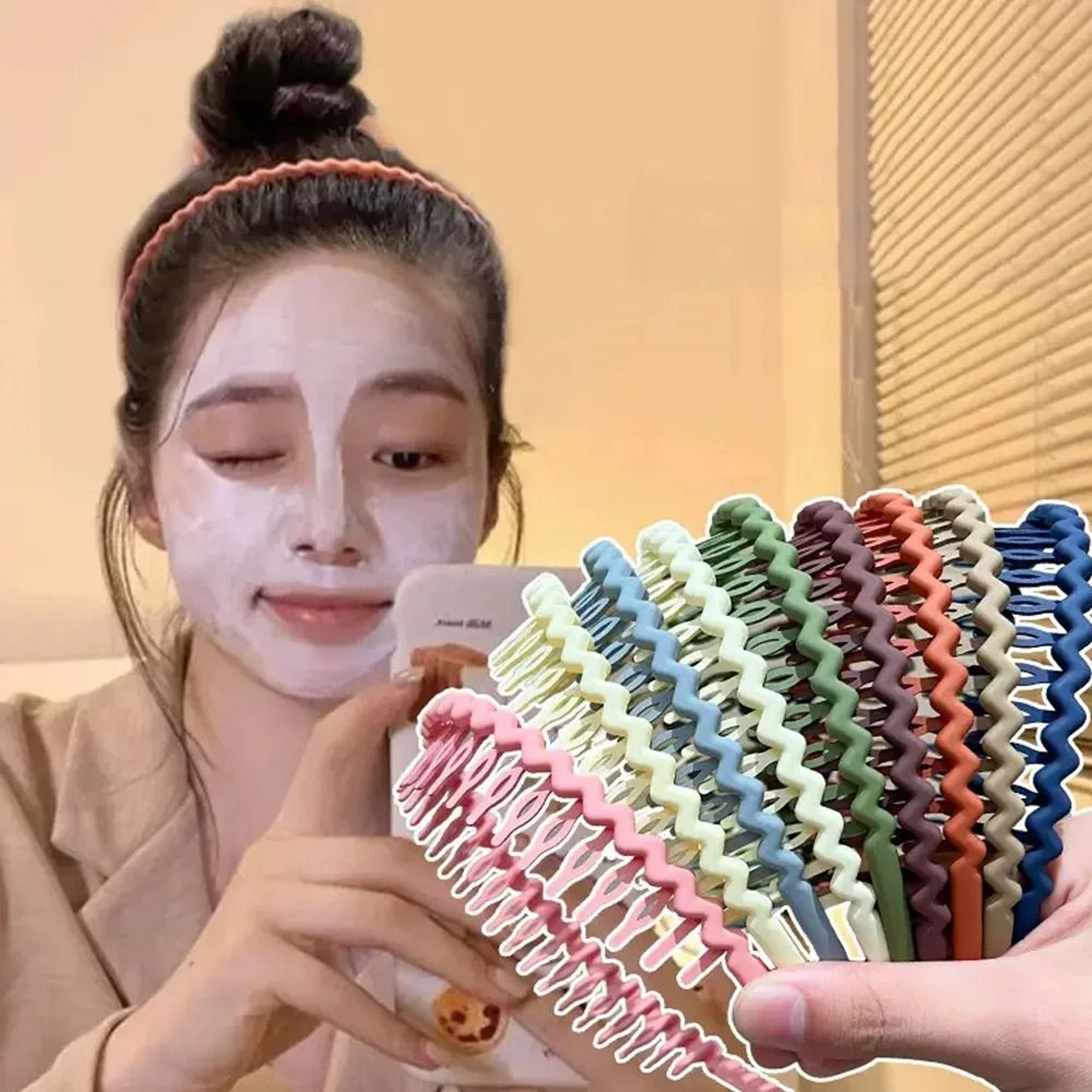 Fashion Wave Toothed Headband  Solid Color NonSlip Hair Band For Sports  Face Wash 2
